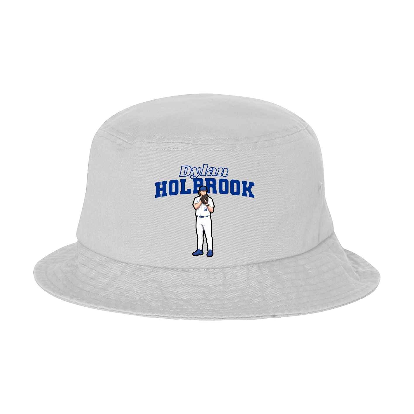 Bucket Cap — Name Arch in White