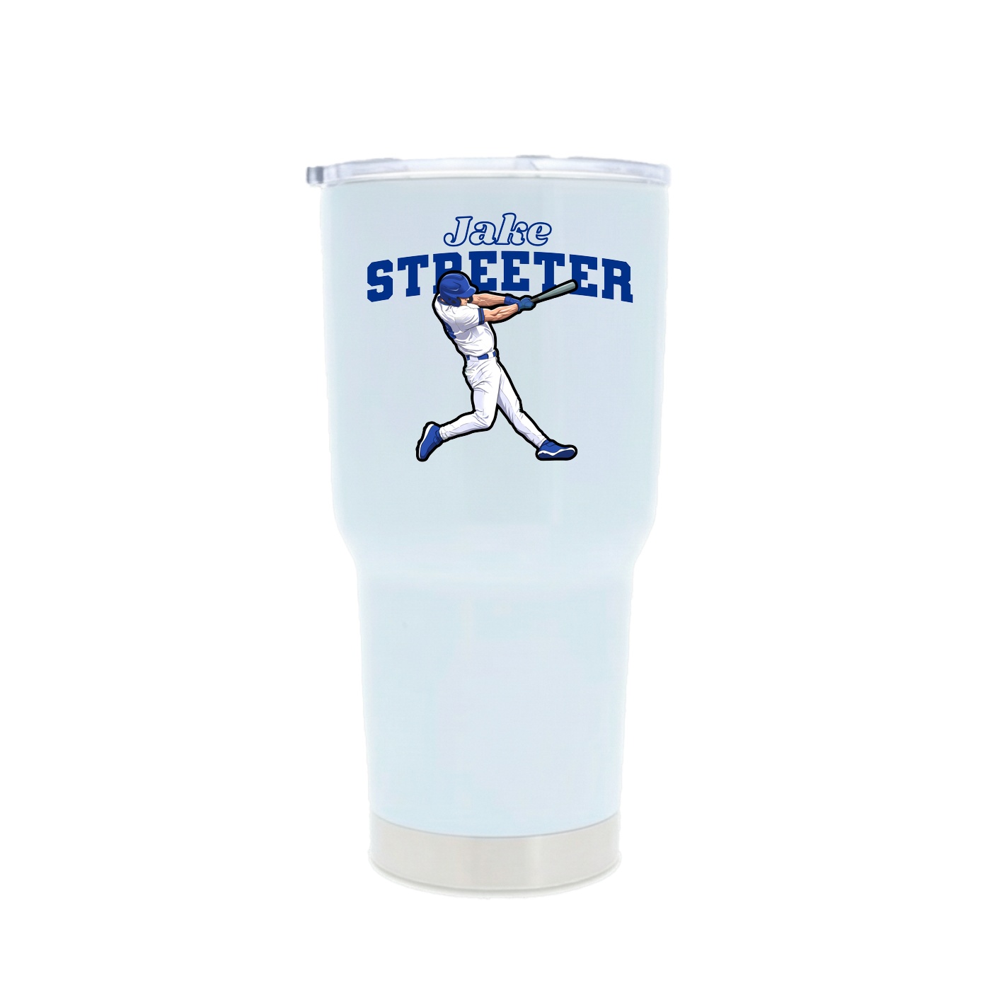 30oz Stainless Steel Tumbler — Name Arch in White