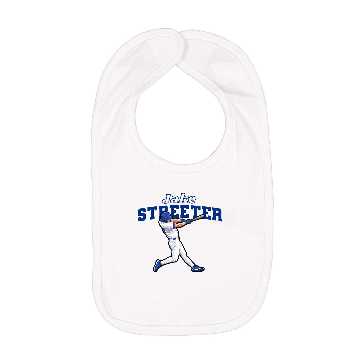 Infant Bib — Name Arch in White