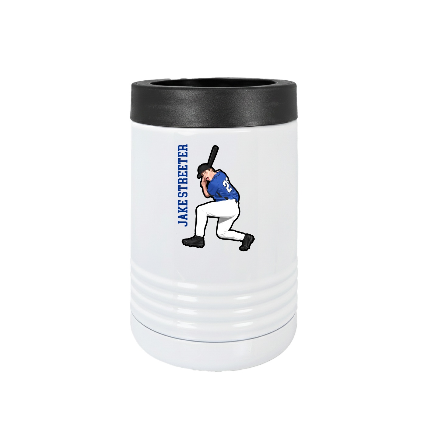 Beverage Holder — Name Vertical in White