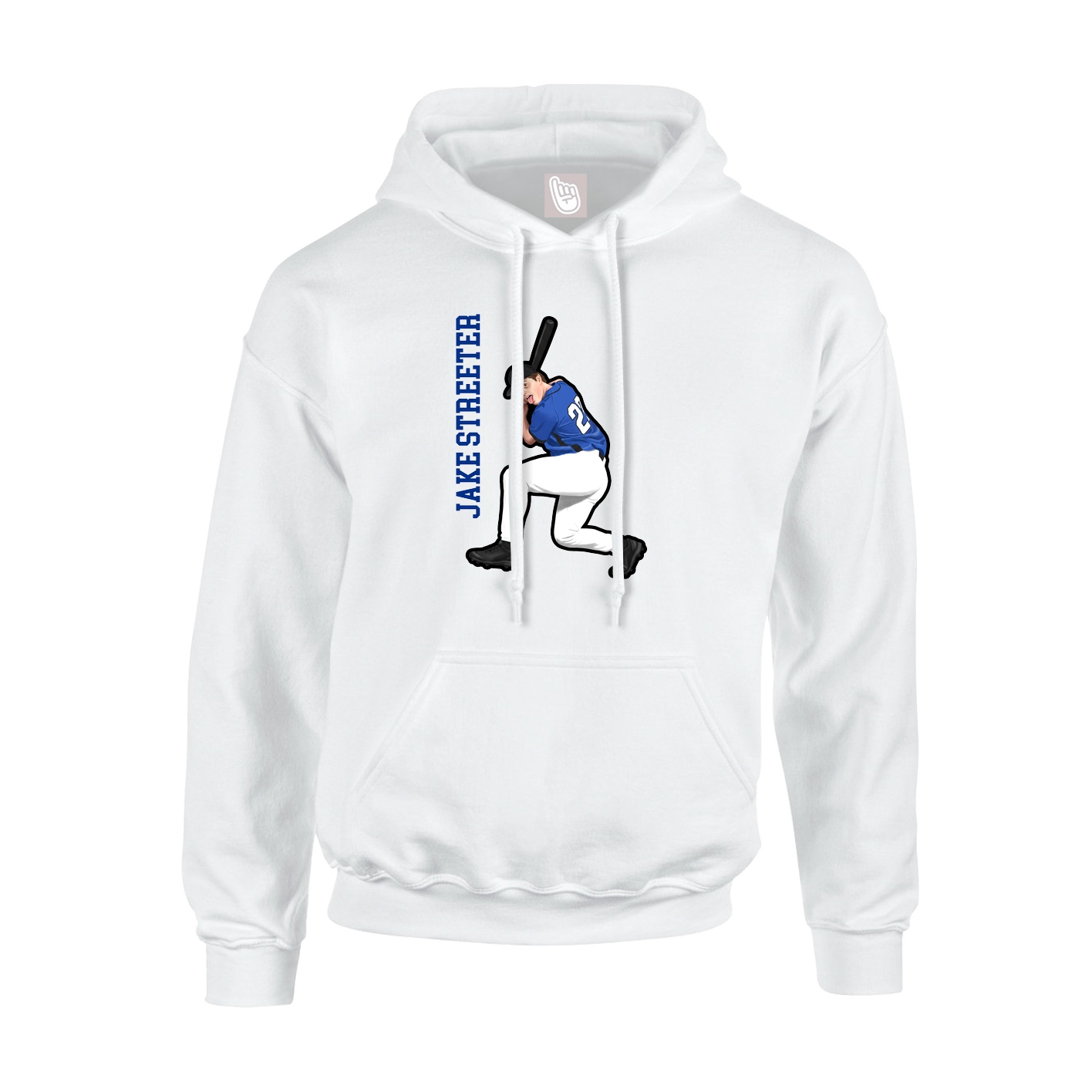 Hoodie — Name Vertical in White