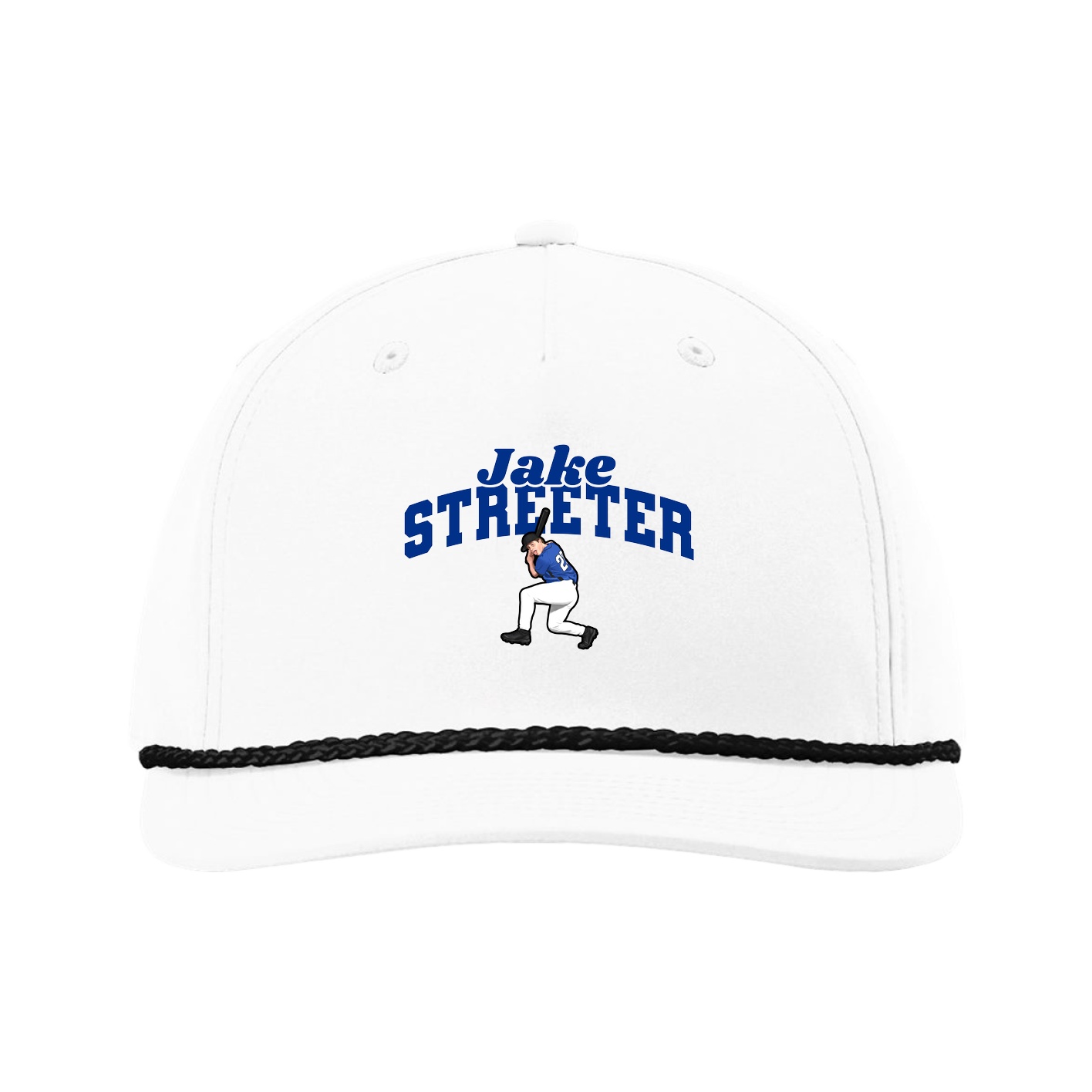 Five-Panel Classic Rope Cap — Signature Arch in White