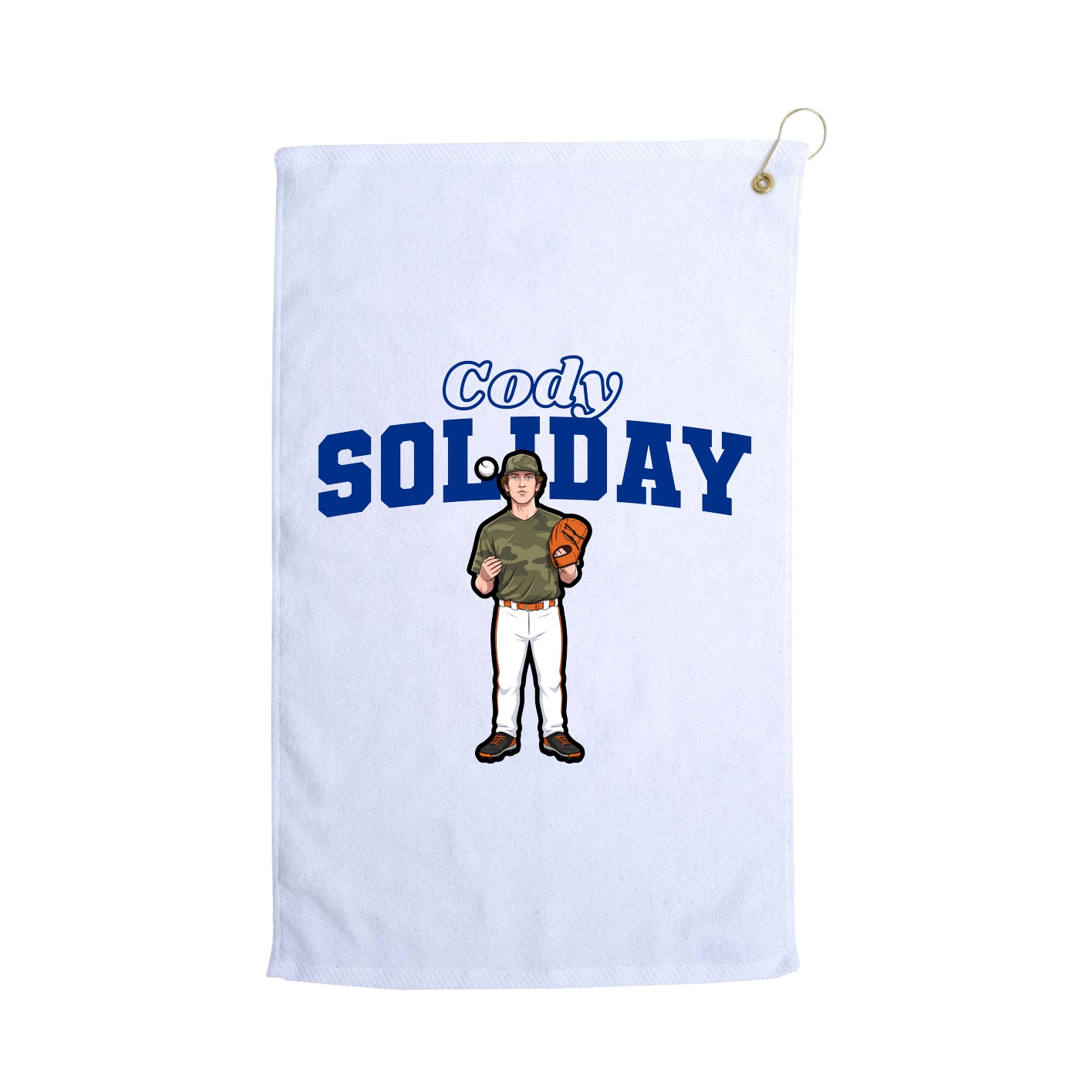 Golf Towel — Name Arch in White