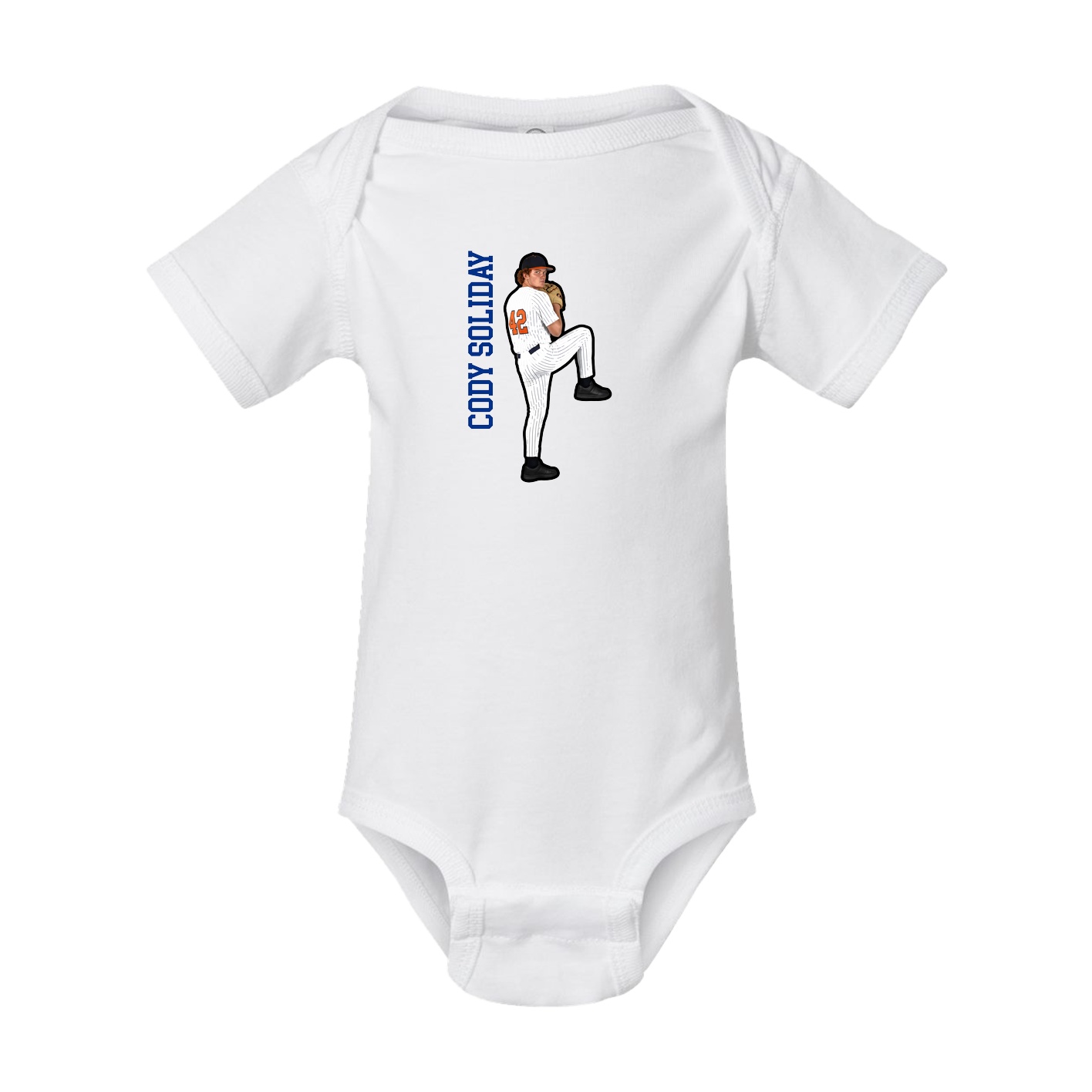 Baby Onesie — Name Vertical in White
