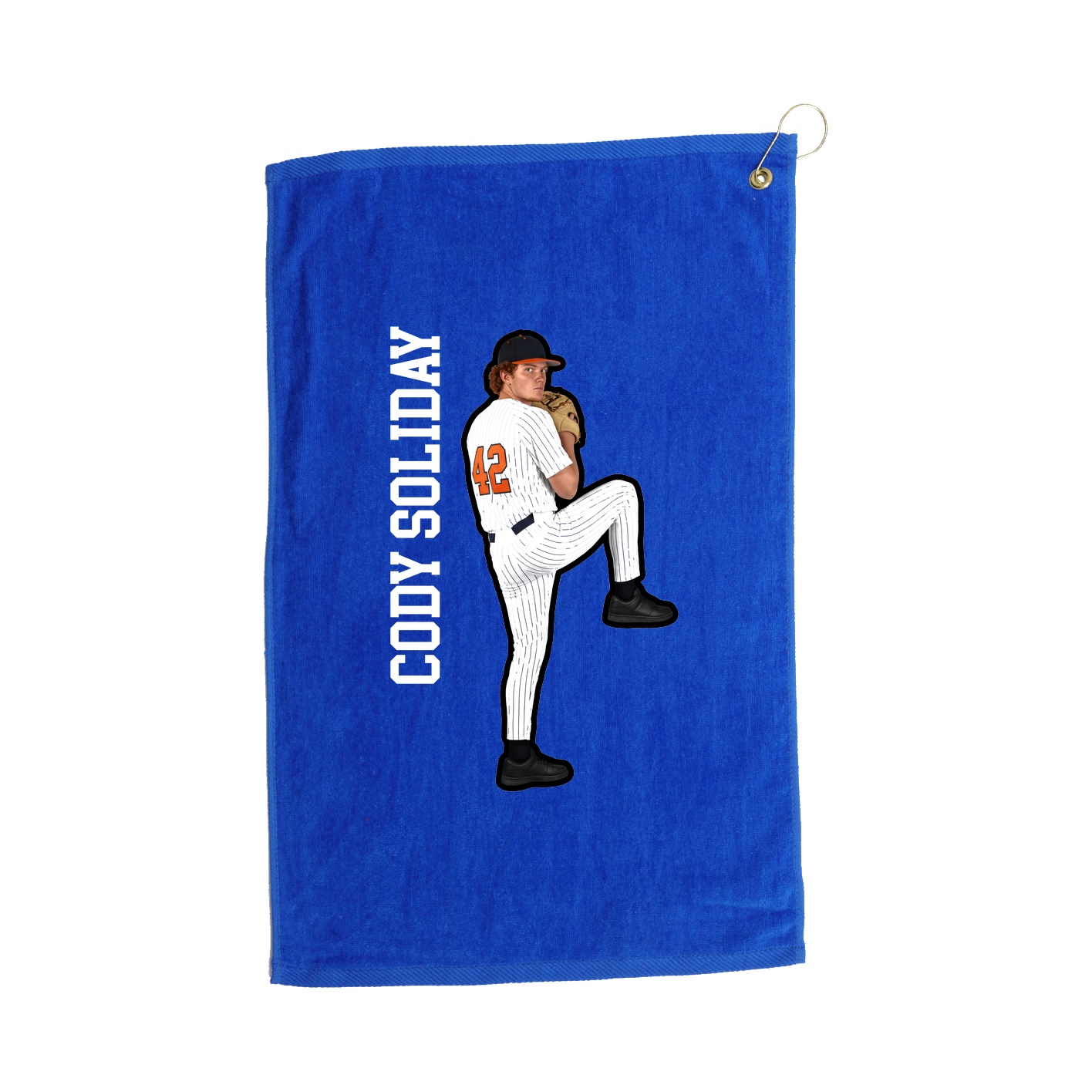 Golf Towel — Name Vertical in Royal