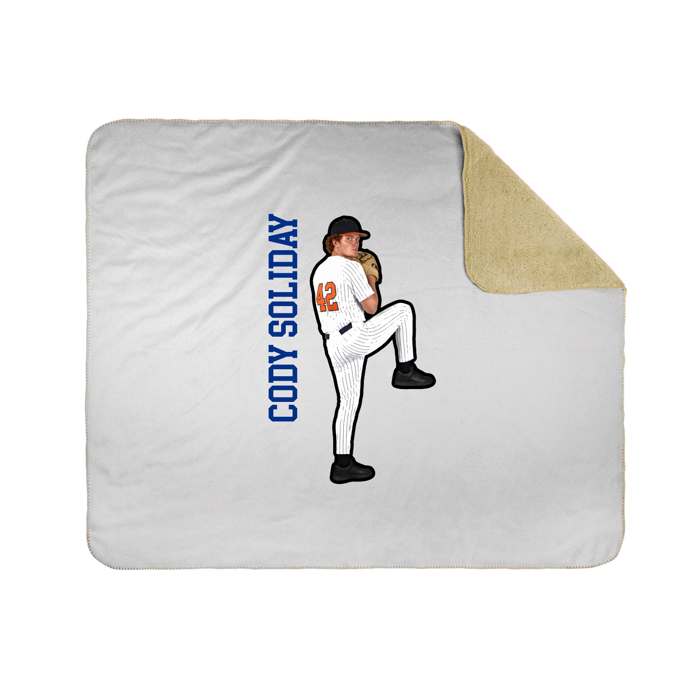 Throw Blanket — Name Vertical in White
