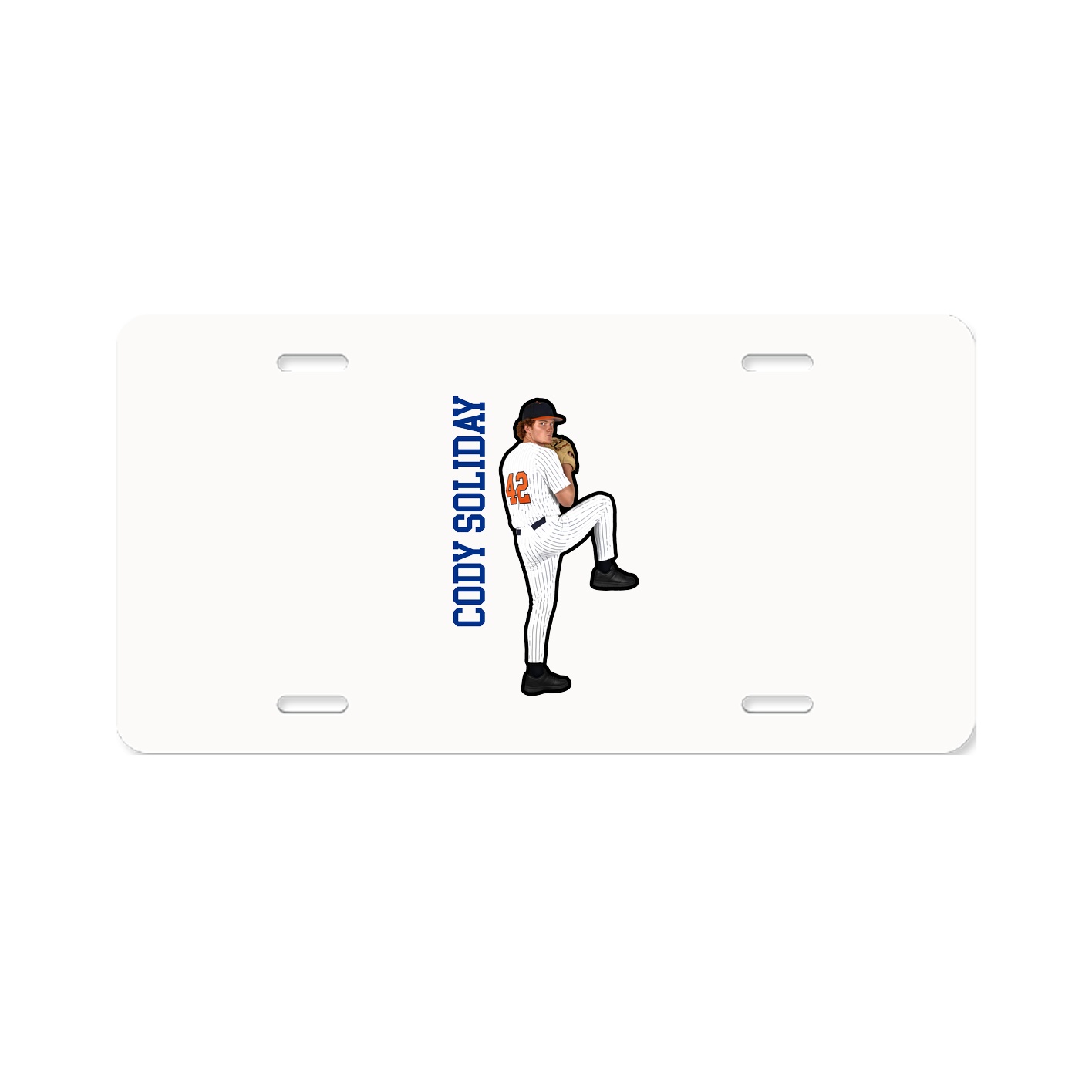 License Plate — Name Vertical in Classic