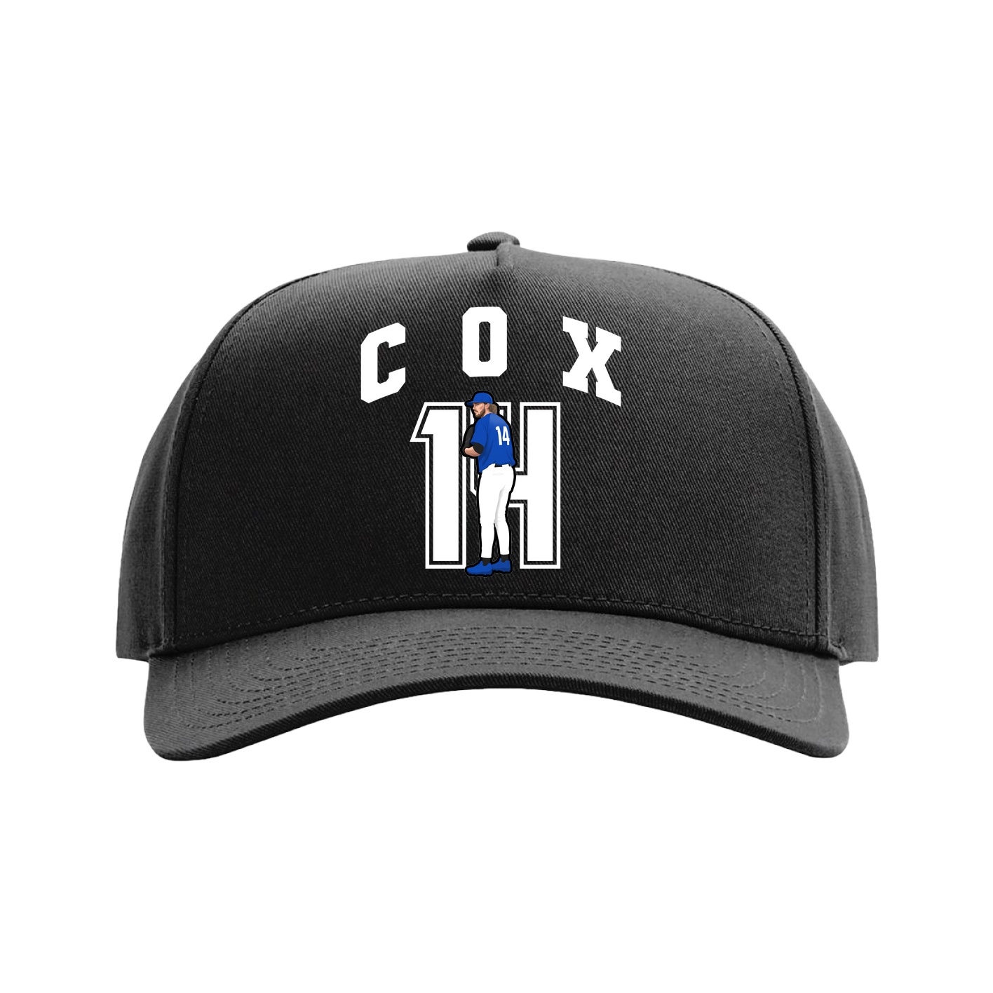 Full Fabric Five-Panel Champ Cap — Number in Black