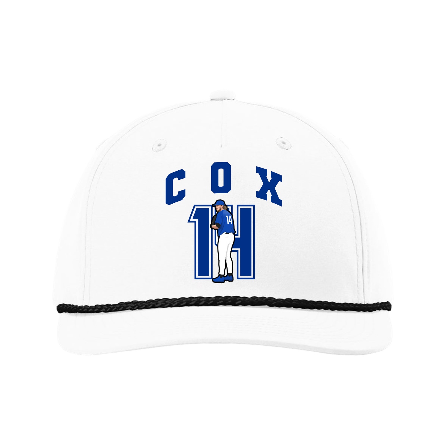 Five-Panel Classic Rope Cap — Number in White