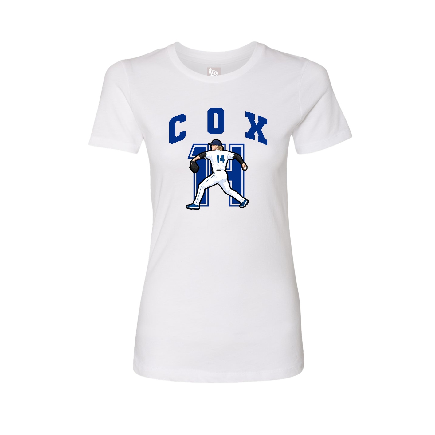 Fitted Women's Tee — Number in White