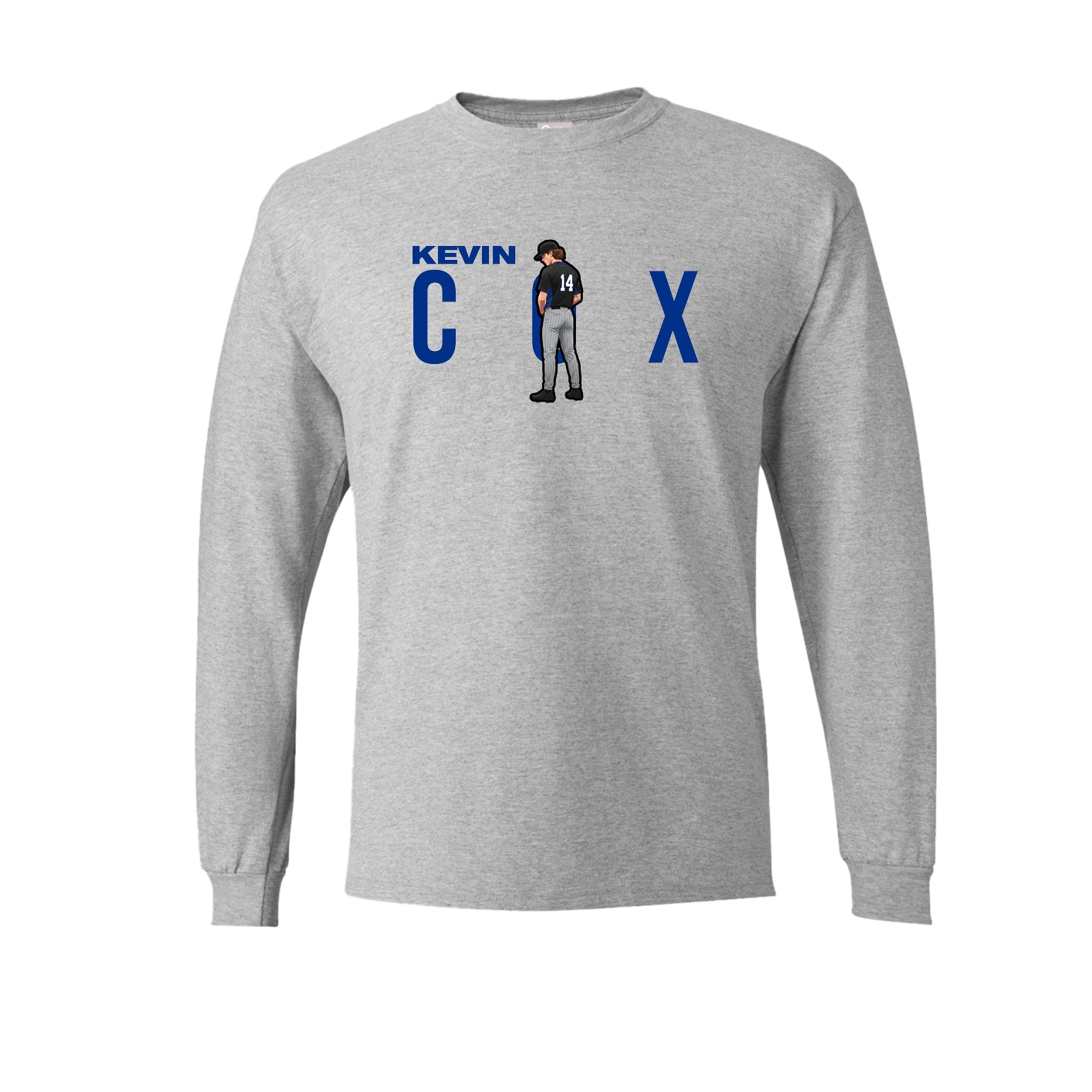 Long Sleeve Tee — Player Name in Grey