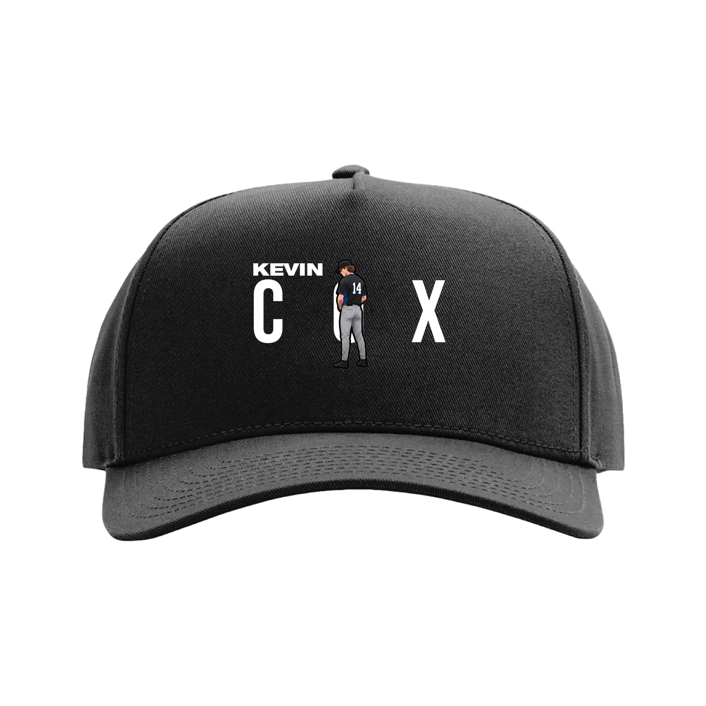 Full Fabric Five-Panel Champ Cap — Player Name in Black