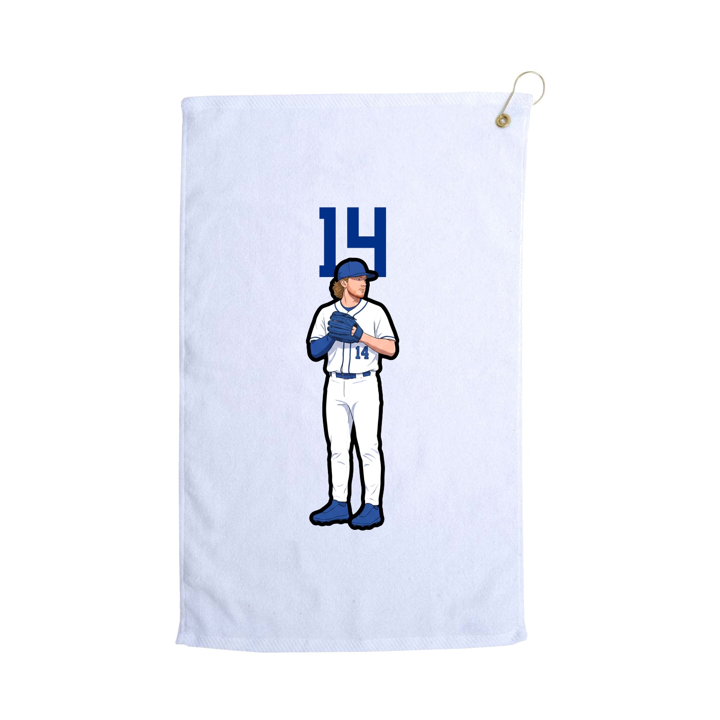 Golf Towel — Number Top in White