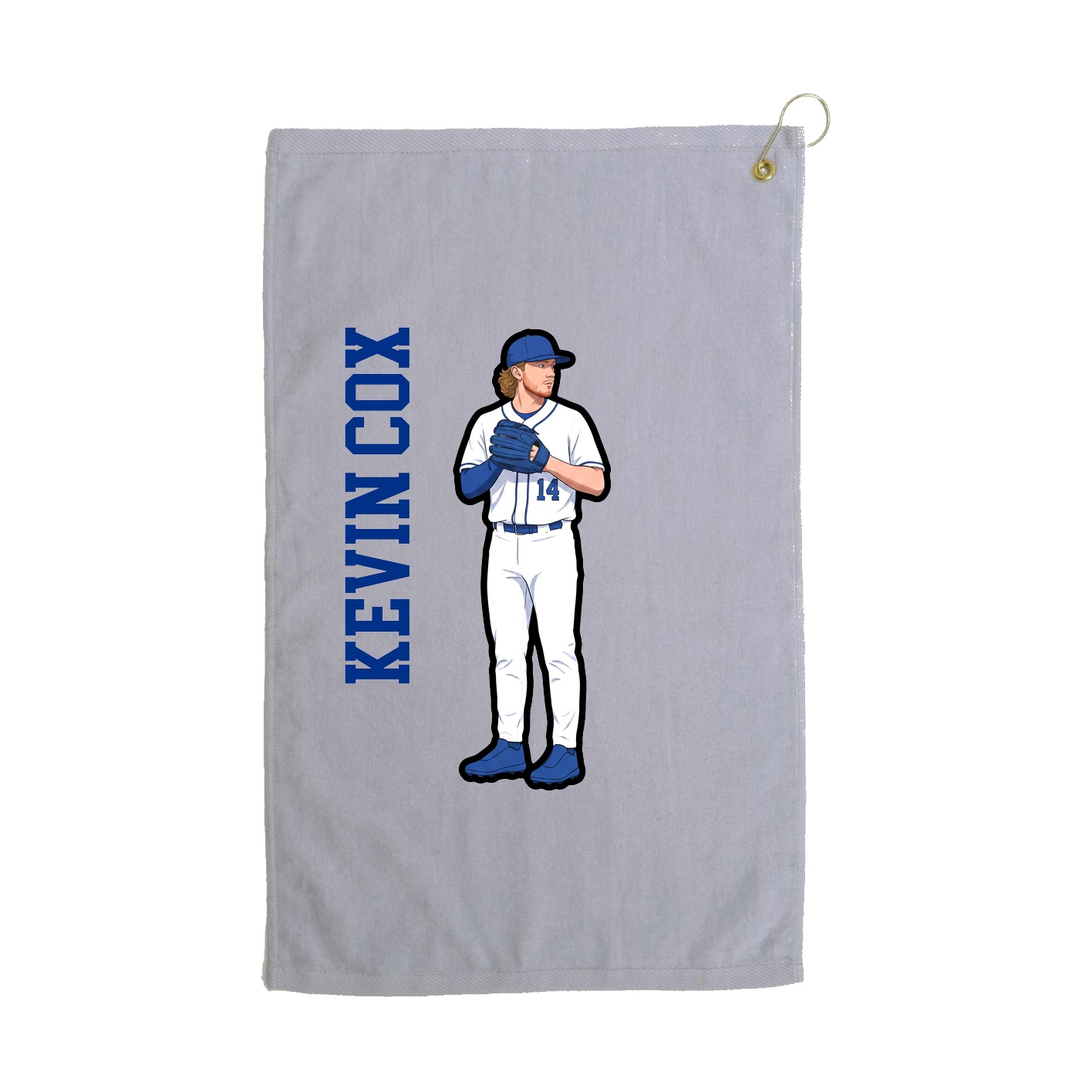 Golf Towel — Name Vertical in Grey