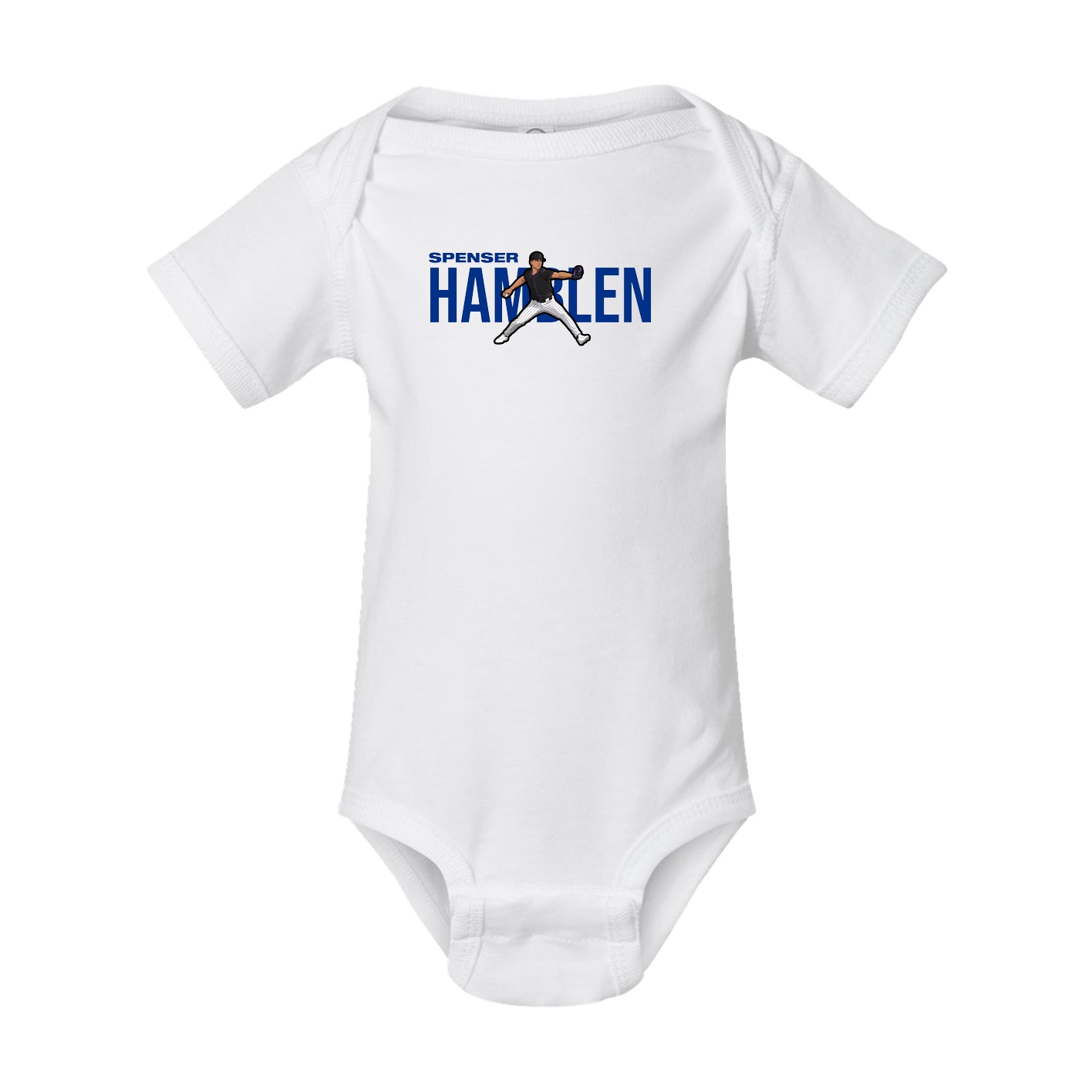 Baby Onesie — Player Name in White