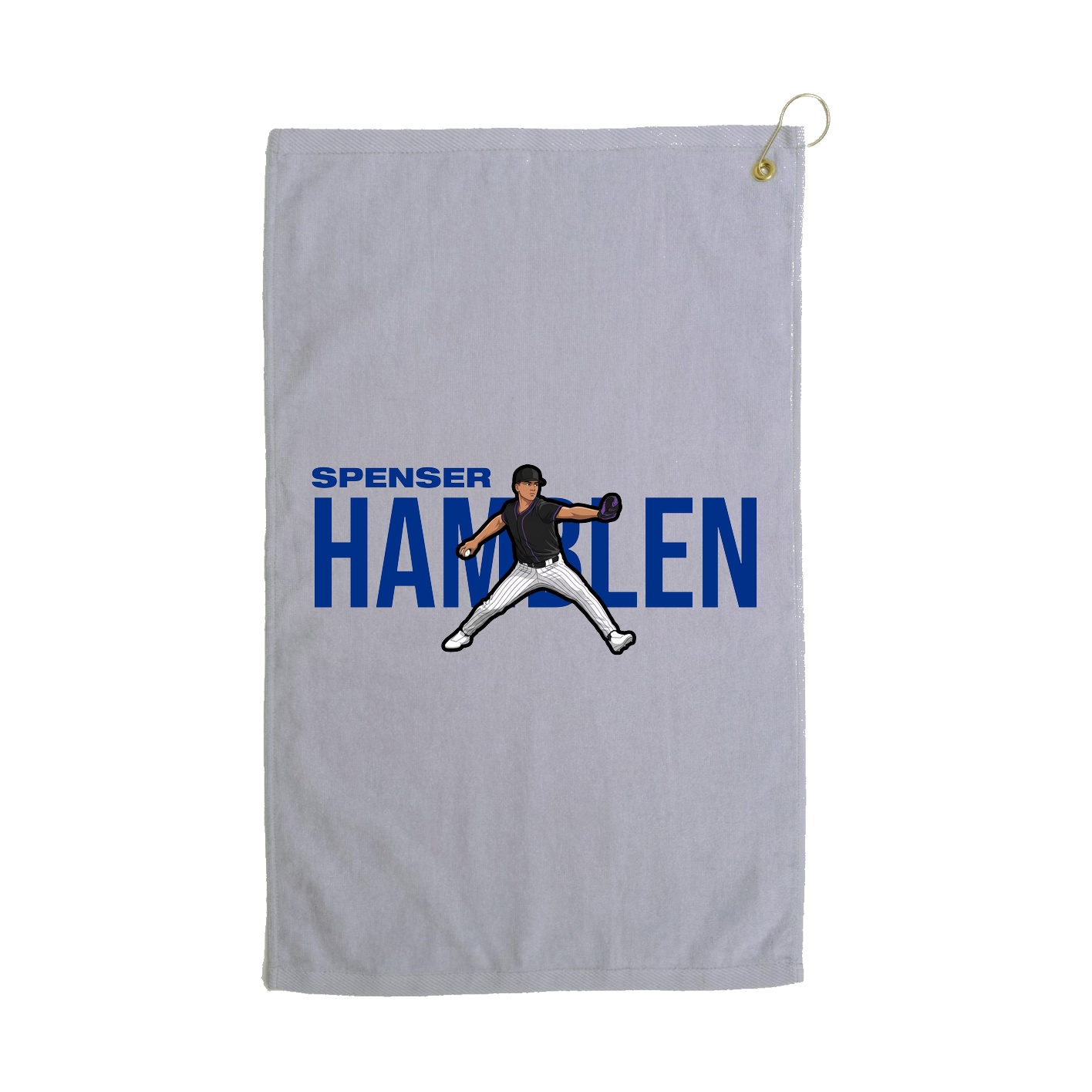 Golf Towel — Player Name in Grey