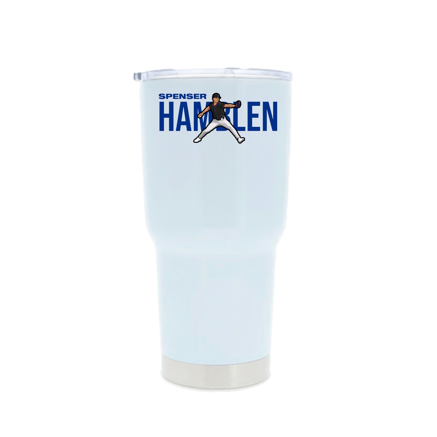 30oz Stainless Steel Tumbler — Player Name in White