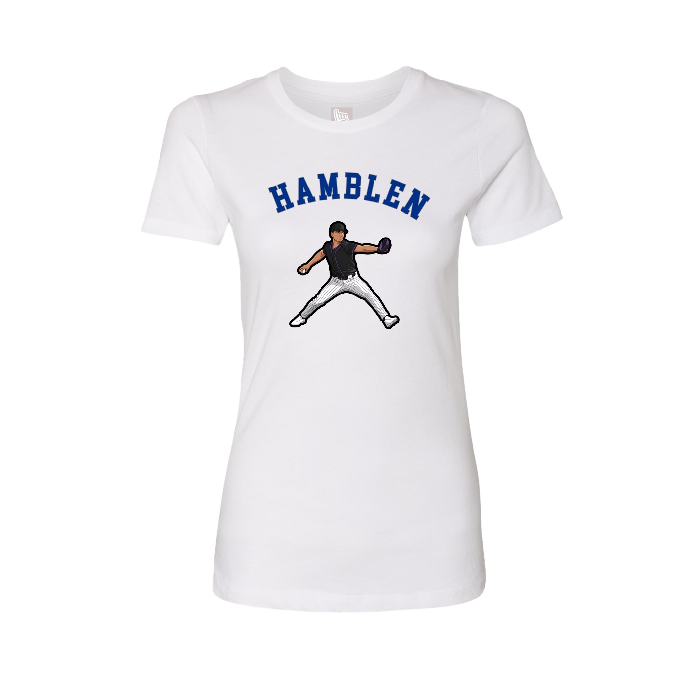 Fitted Women's Tee — Shirsey Arch in White