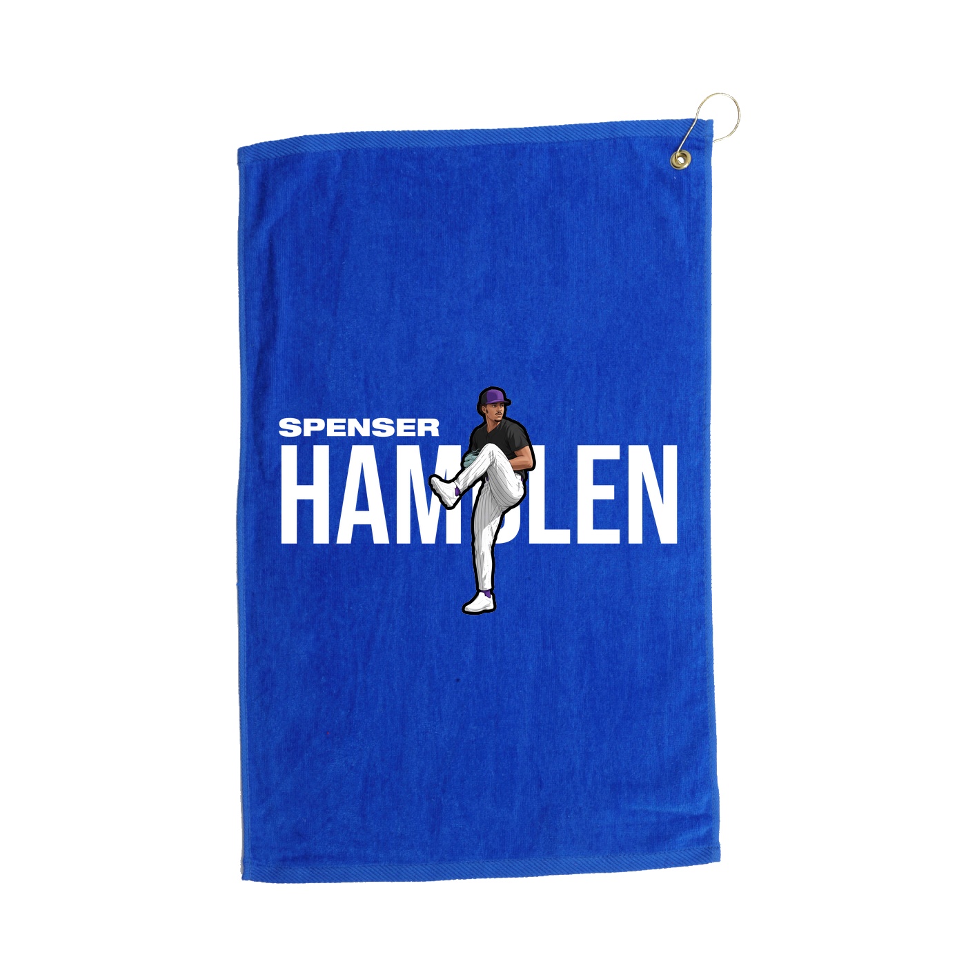 Golf Towel — Player Name in Royal
