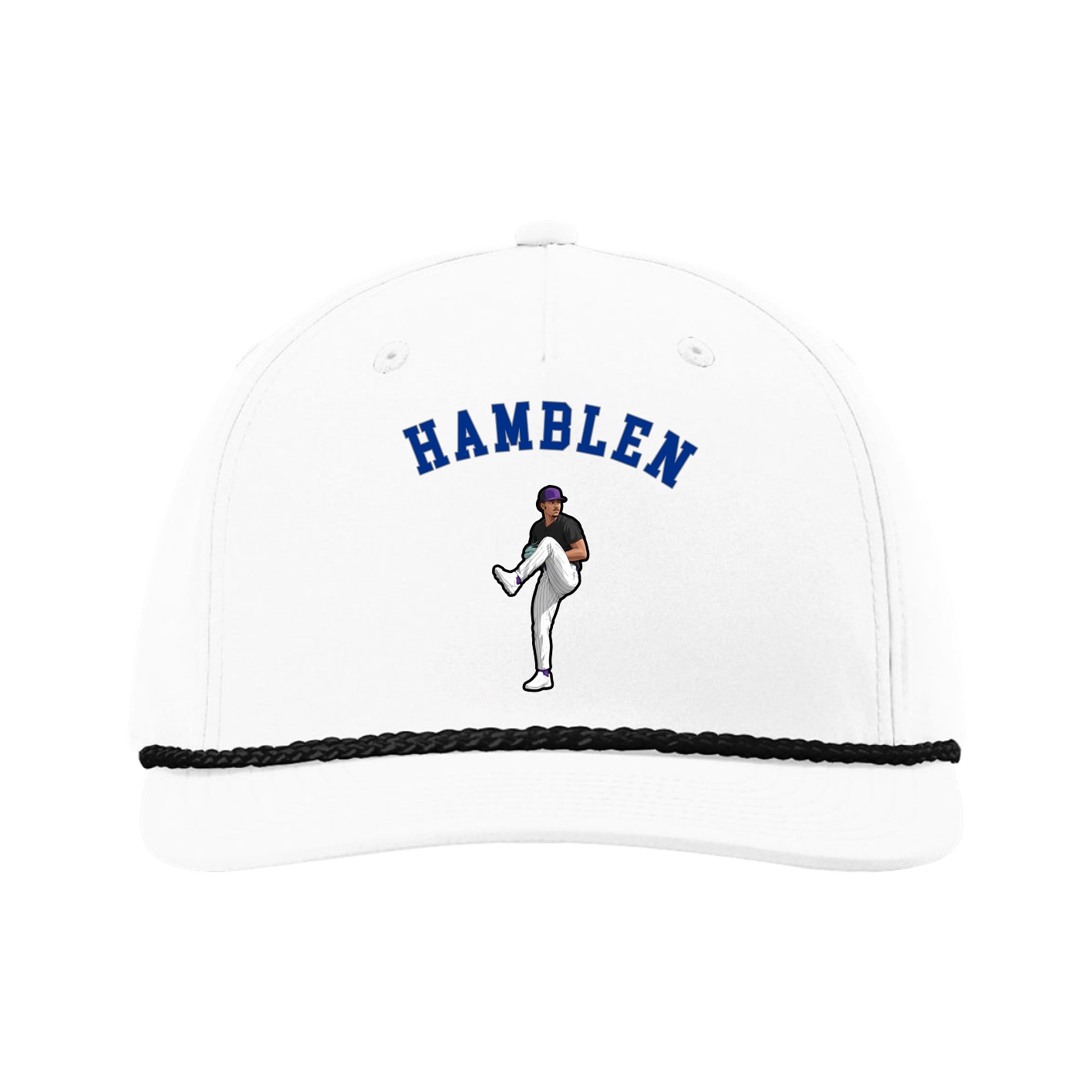 Five-Panel Classic Rope Cap — Shirsey Arch in White