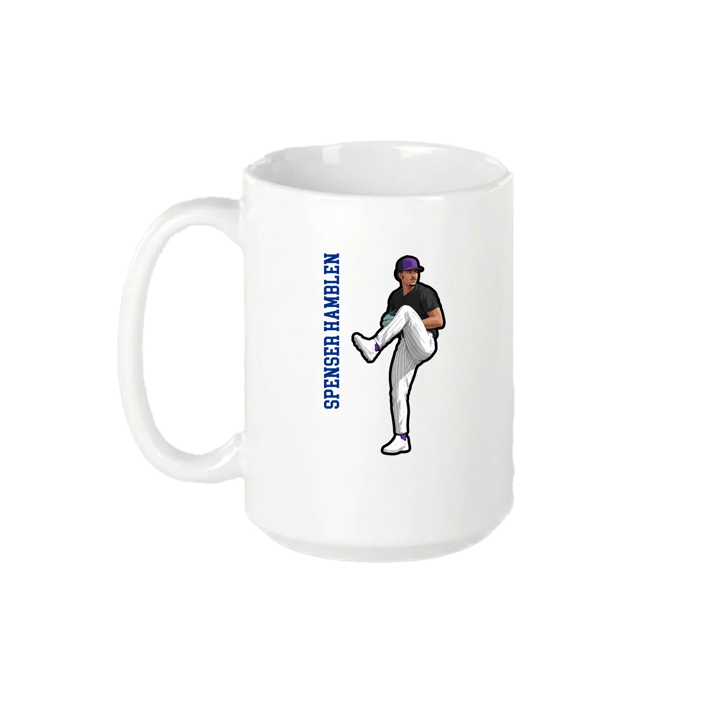 15oz Coffee Mug — Name Vertical in White