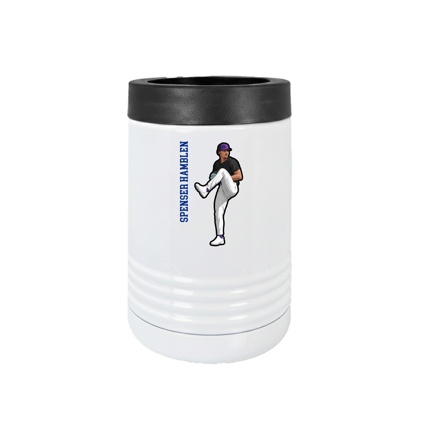 Beverage Holder — Name Vertical in White