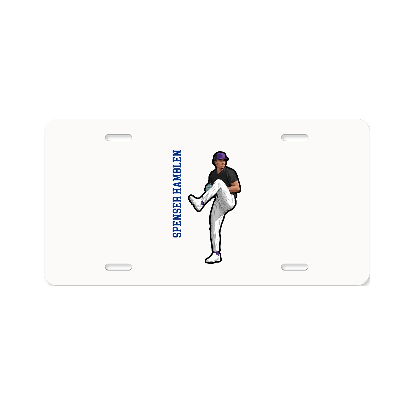 License Plate — Name Vertical in Classic