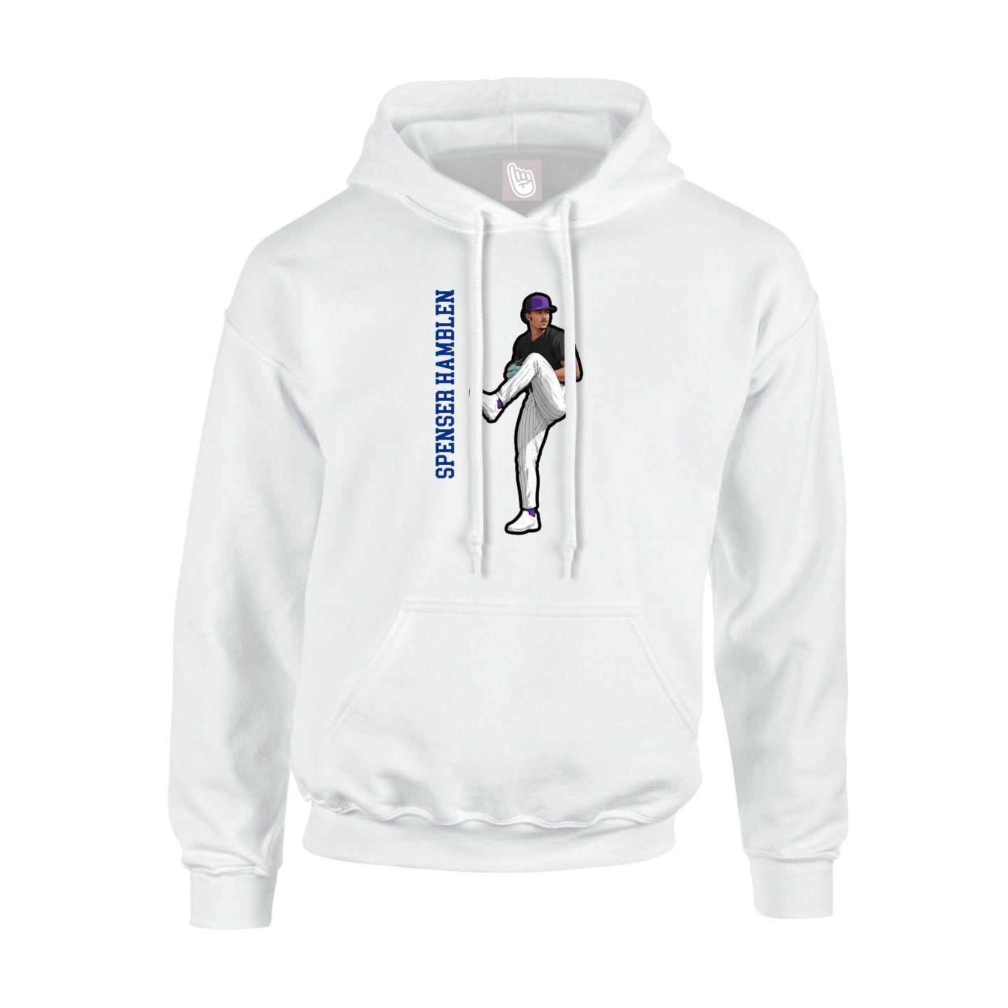 Youth Hoodie — Name Vertical in White