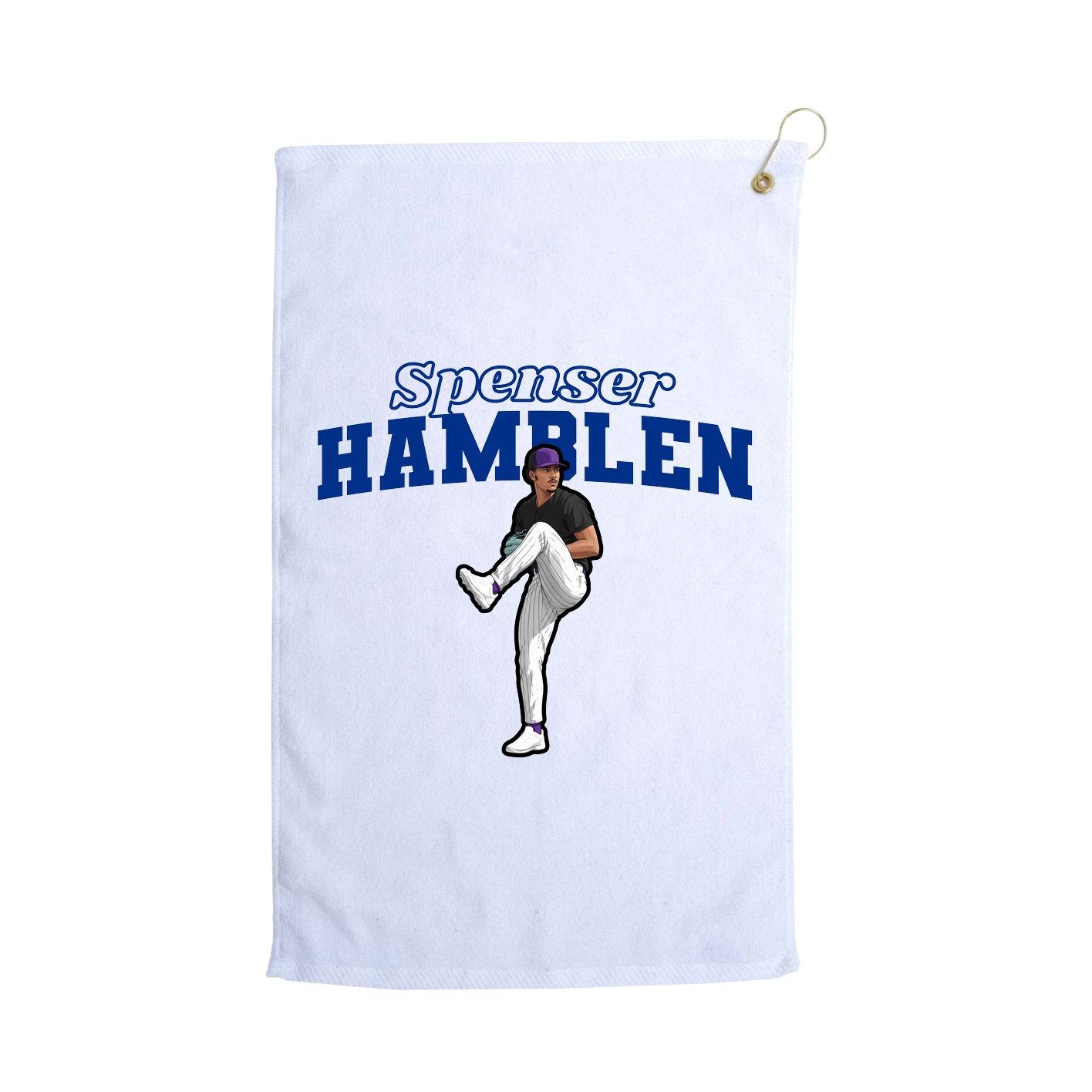 Golf Towel — Name Arch in White