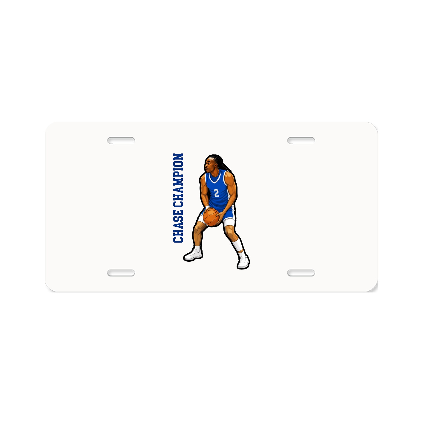License Plate — Name Vertical in Classic