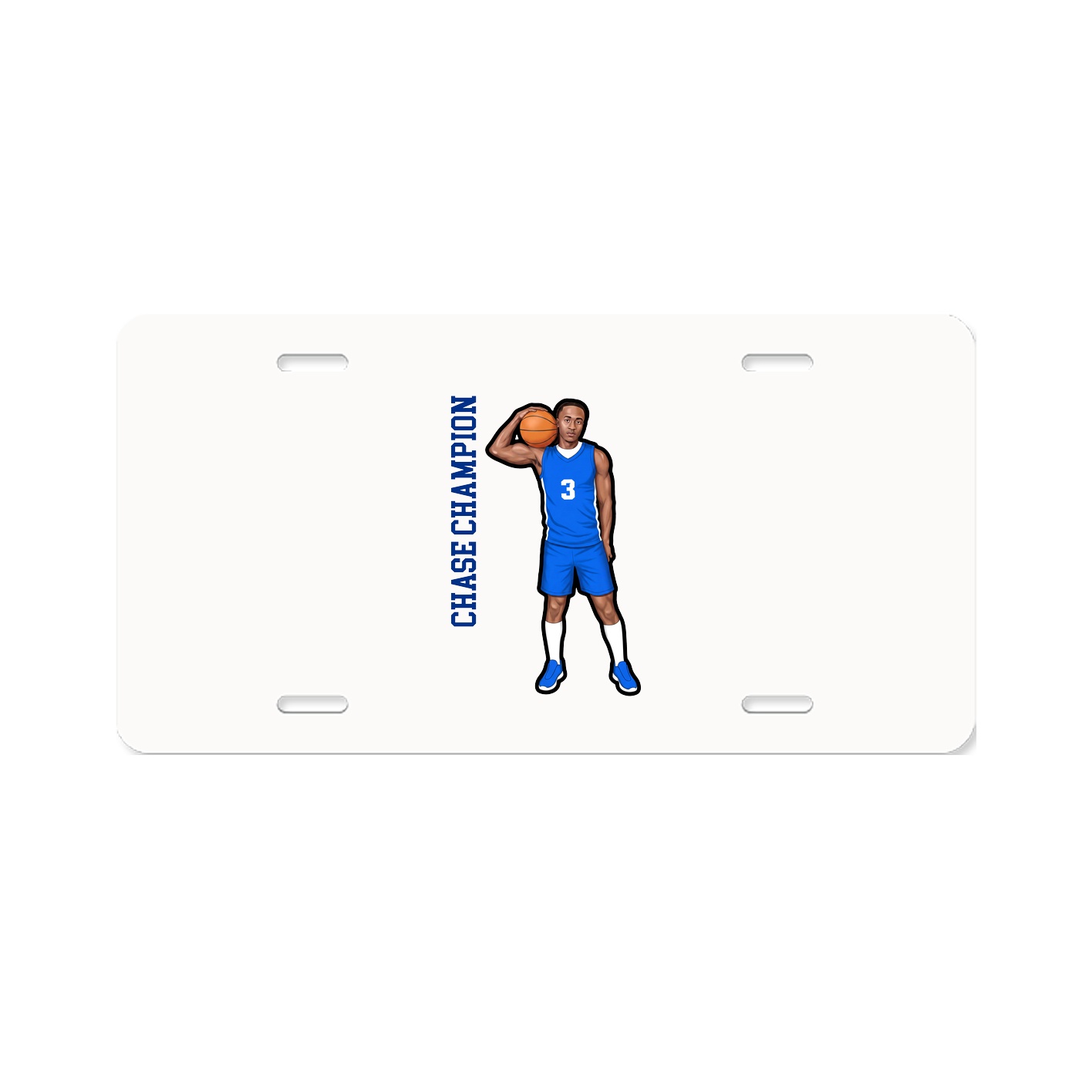 License Plate — Name Vertical in Classic