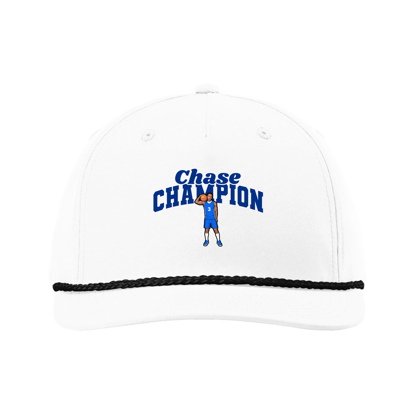 Five-Panel Classic Rope Cap — Signature Arch in White