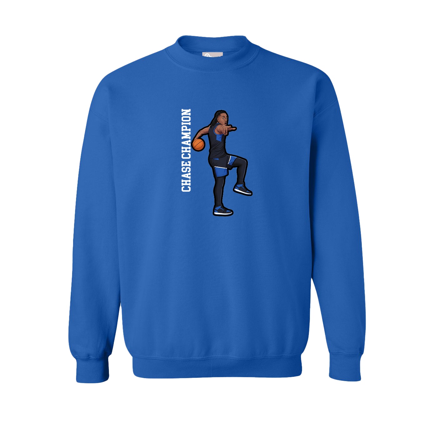 Fleece Crew — Name Vertical in Royal