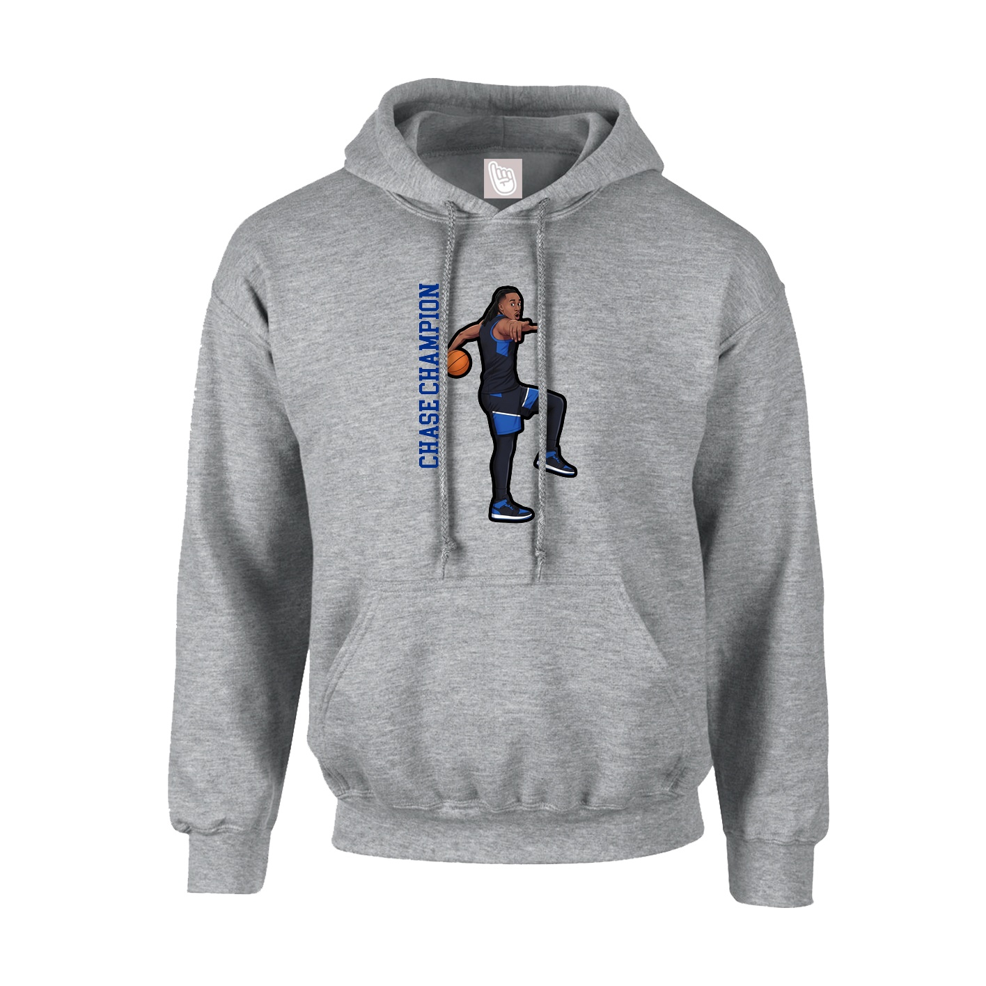 Youth Hoodie — Name Vertical in Grey