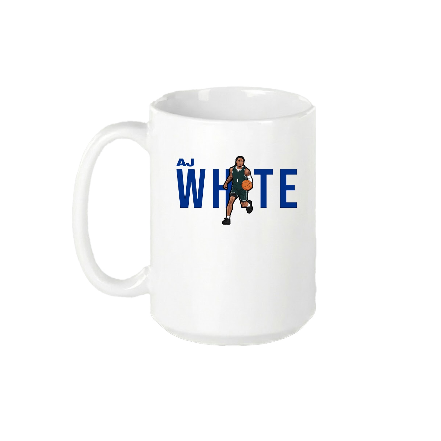 15oz Coffee Mug — Player Name in White