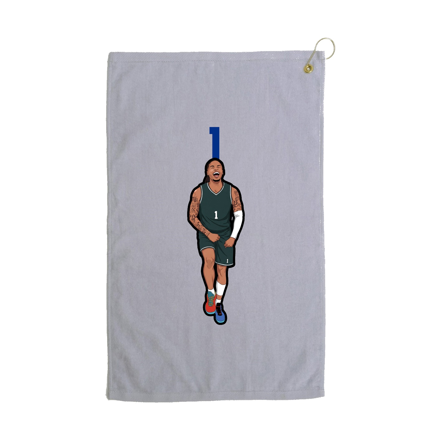 Golf Towel — Number Top in Grey