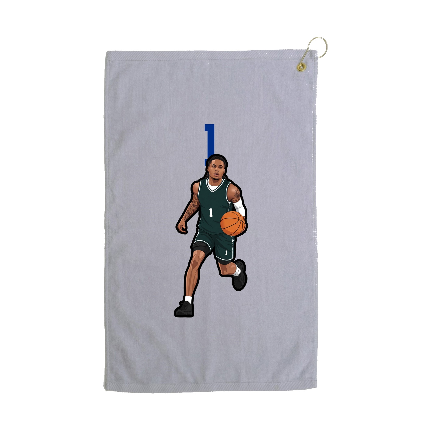 Golf Towel — Number Top in Grey