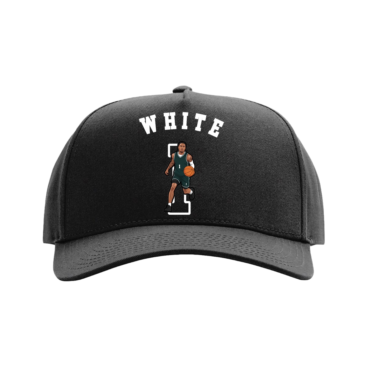 Full Fabric Five-Panel Champ Cap — Shirsey Arch in Black