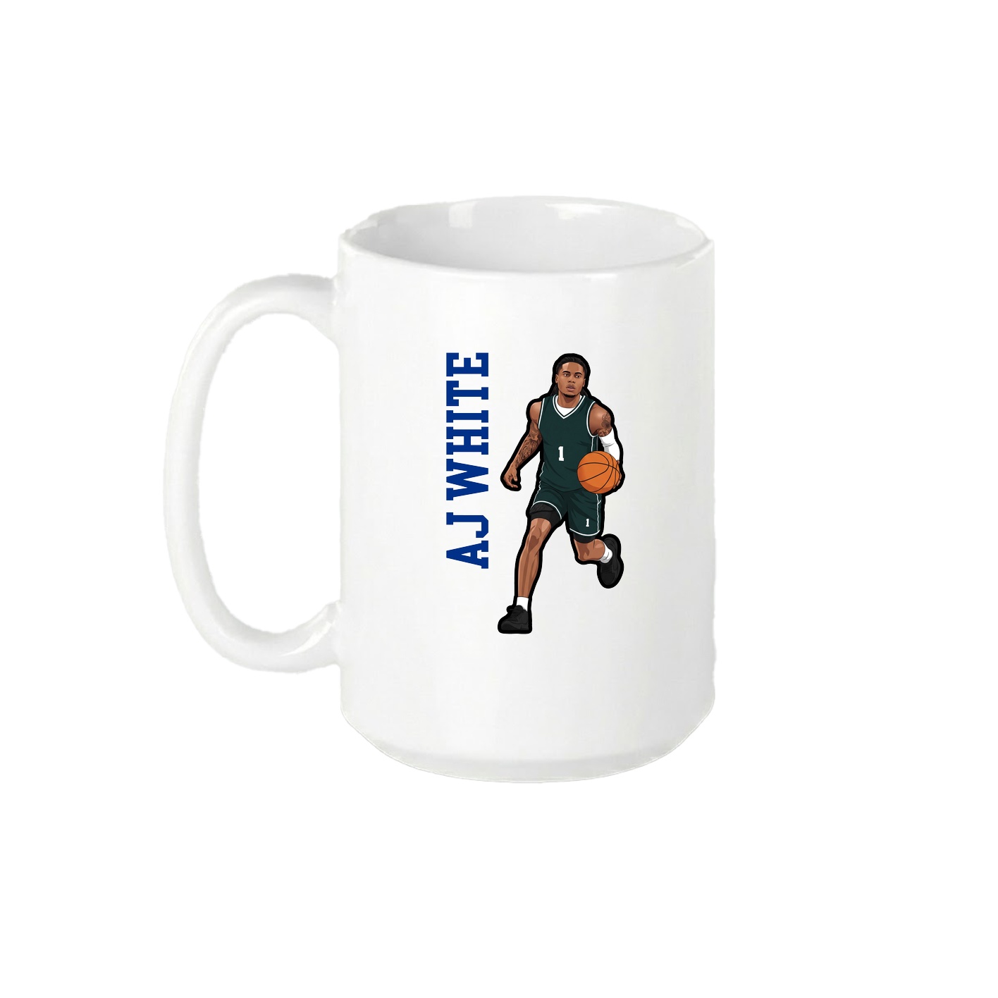 15oz Coffee Mug — Name Vertical in White