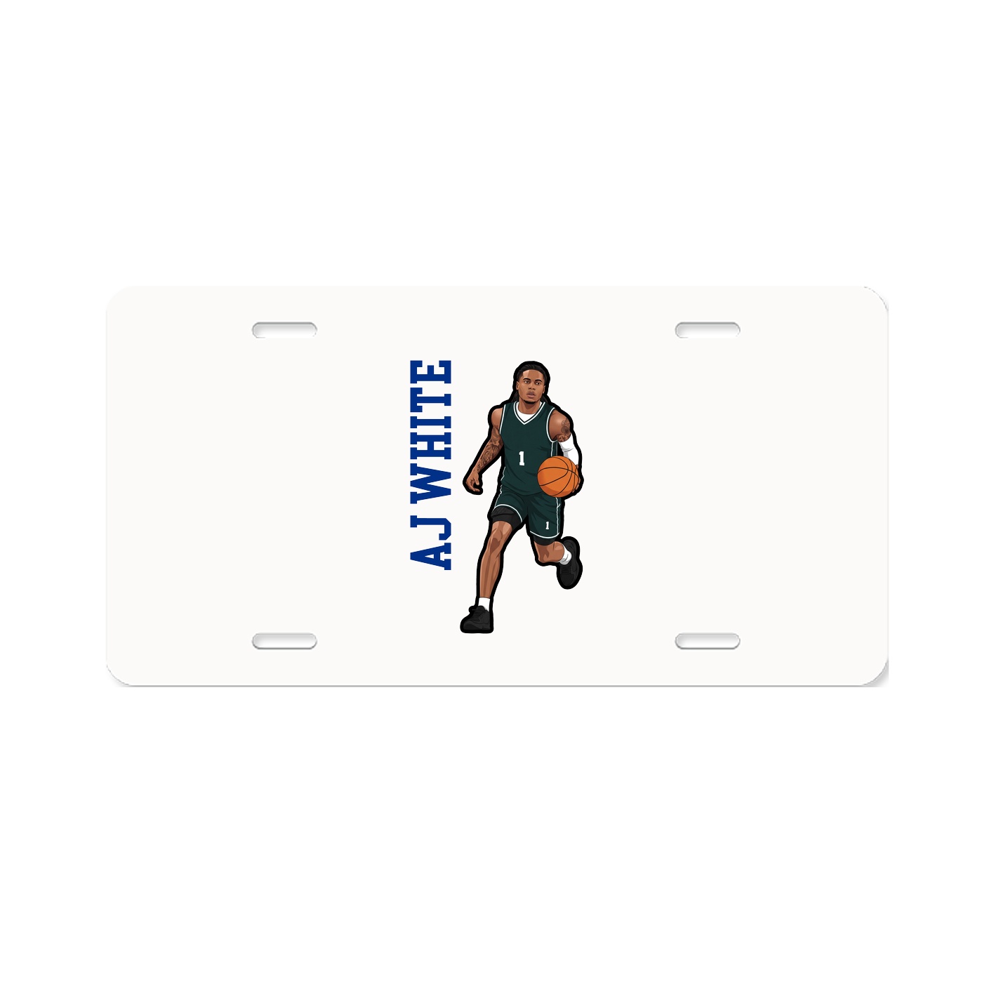 License Plate — Name Vertical in Classic