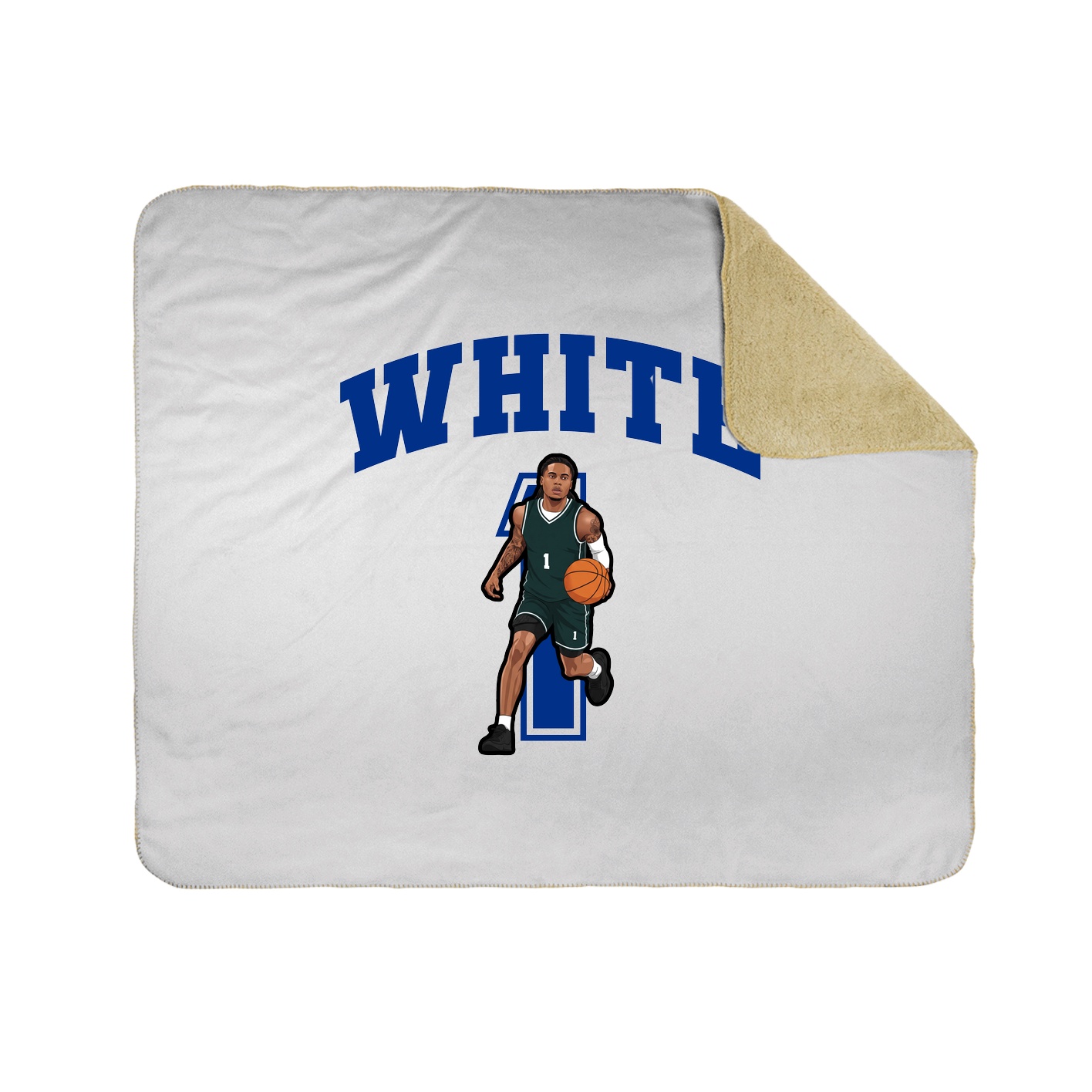 Throw Blanket — Number in White