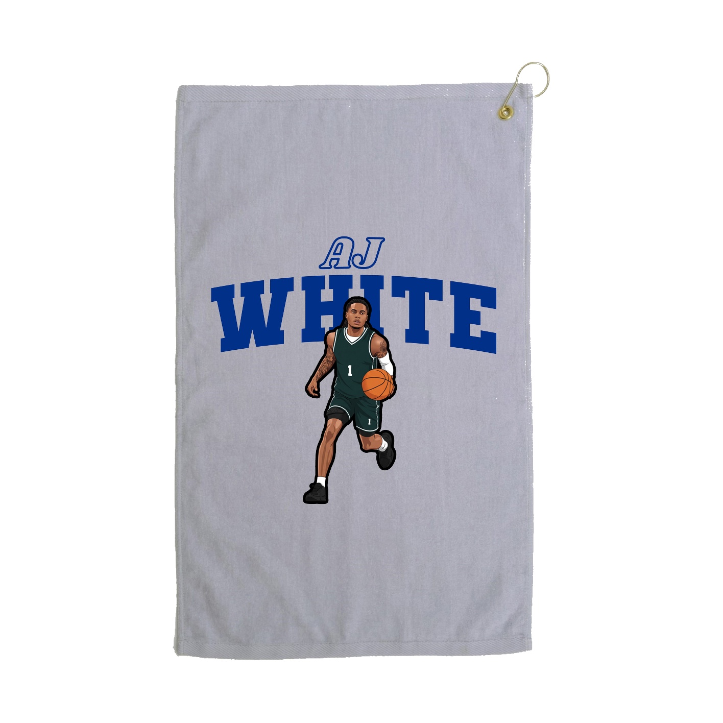 Golf Towel — Name Arch in Grey