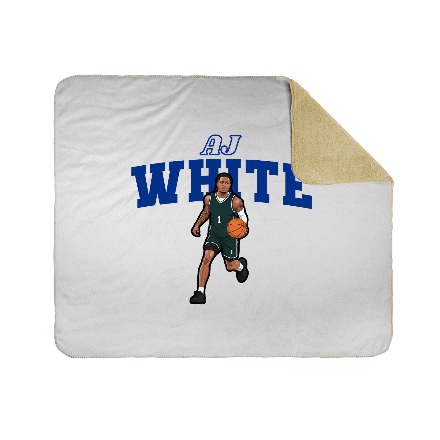 Throw Blanket — Name Arch in White