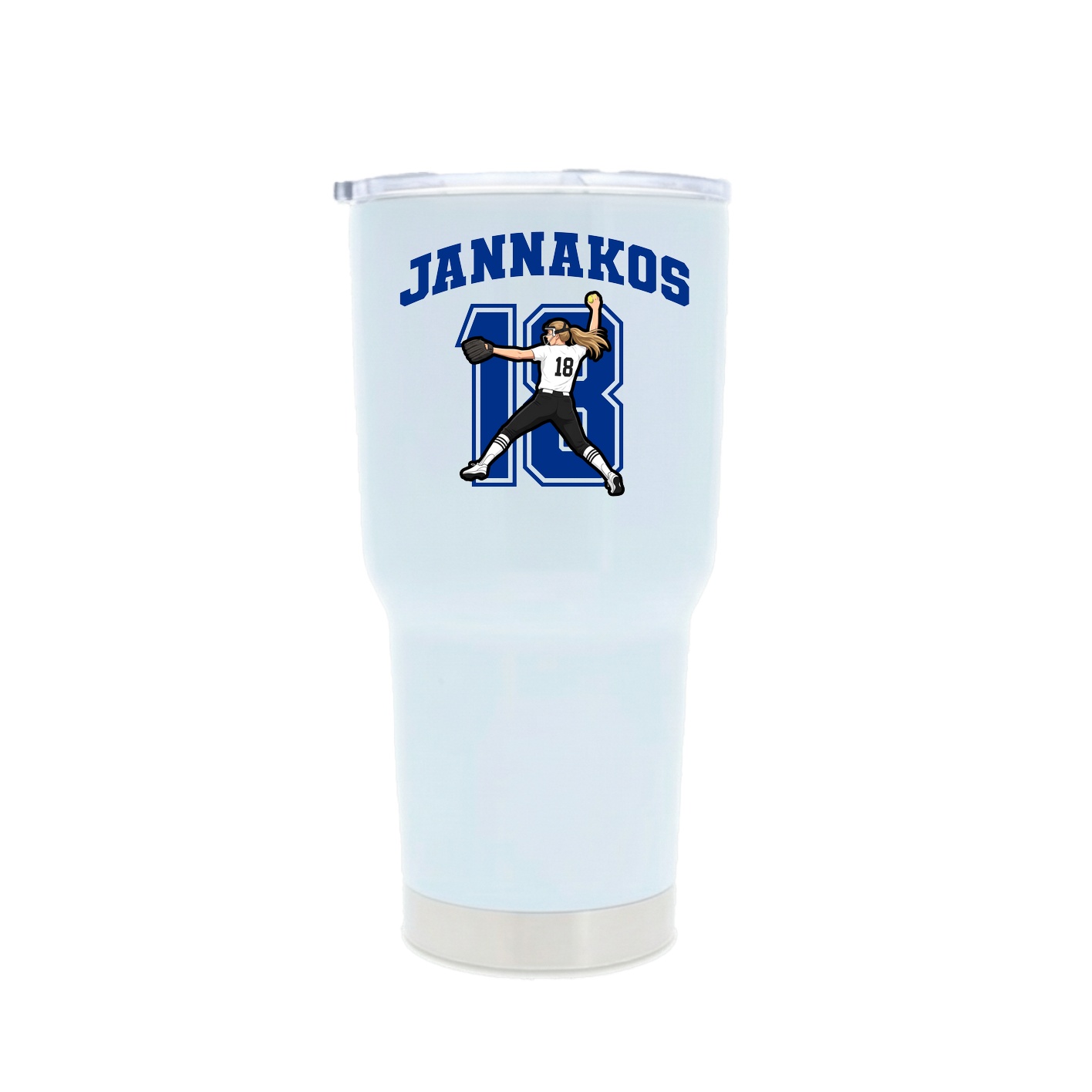 30oz Stainless Steel Tumbler — Number in White