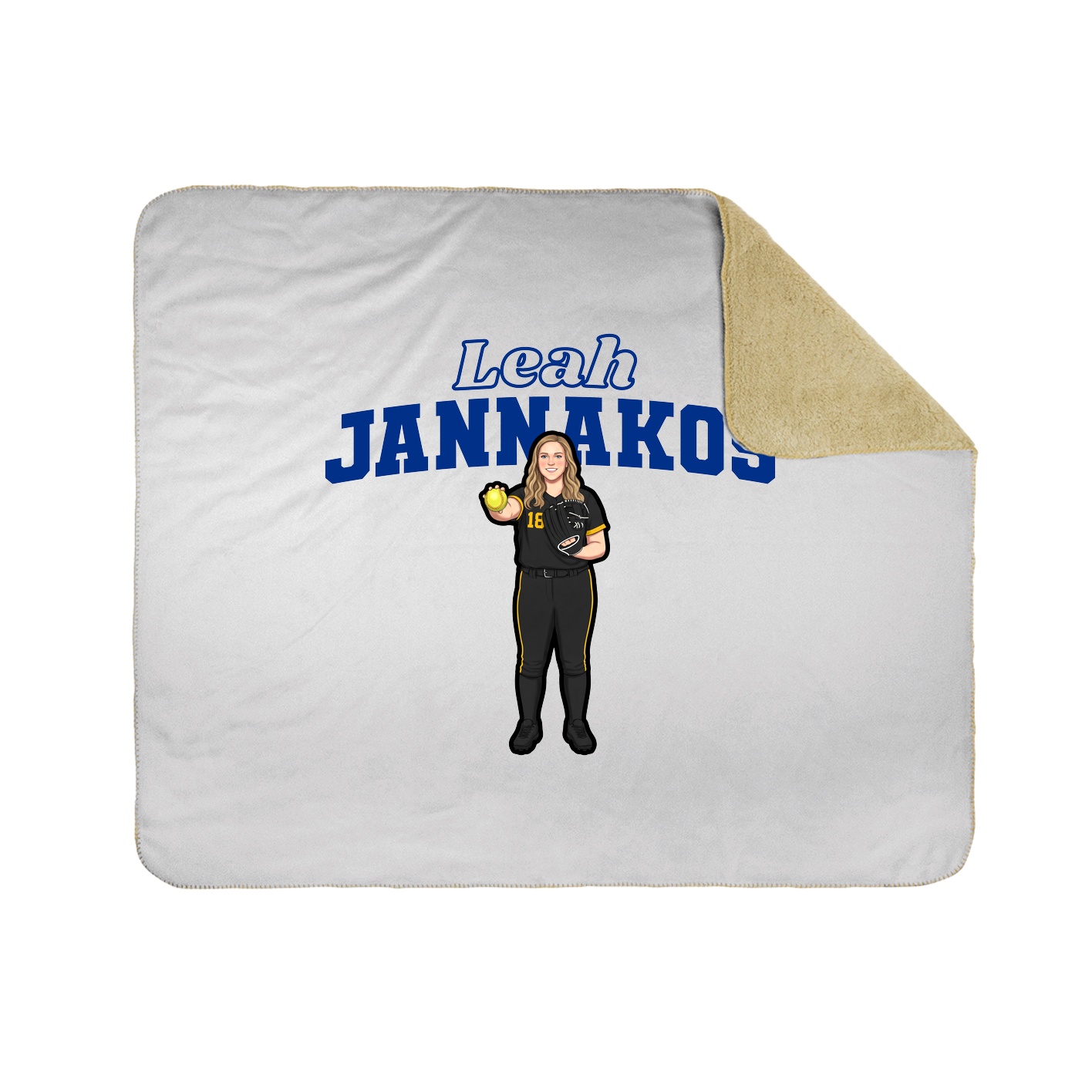 Throw Blanket — Name Arch in White