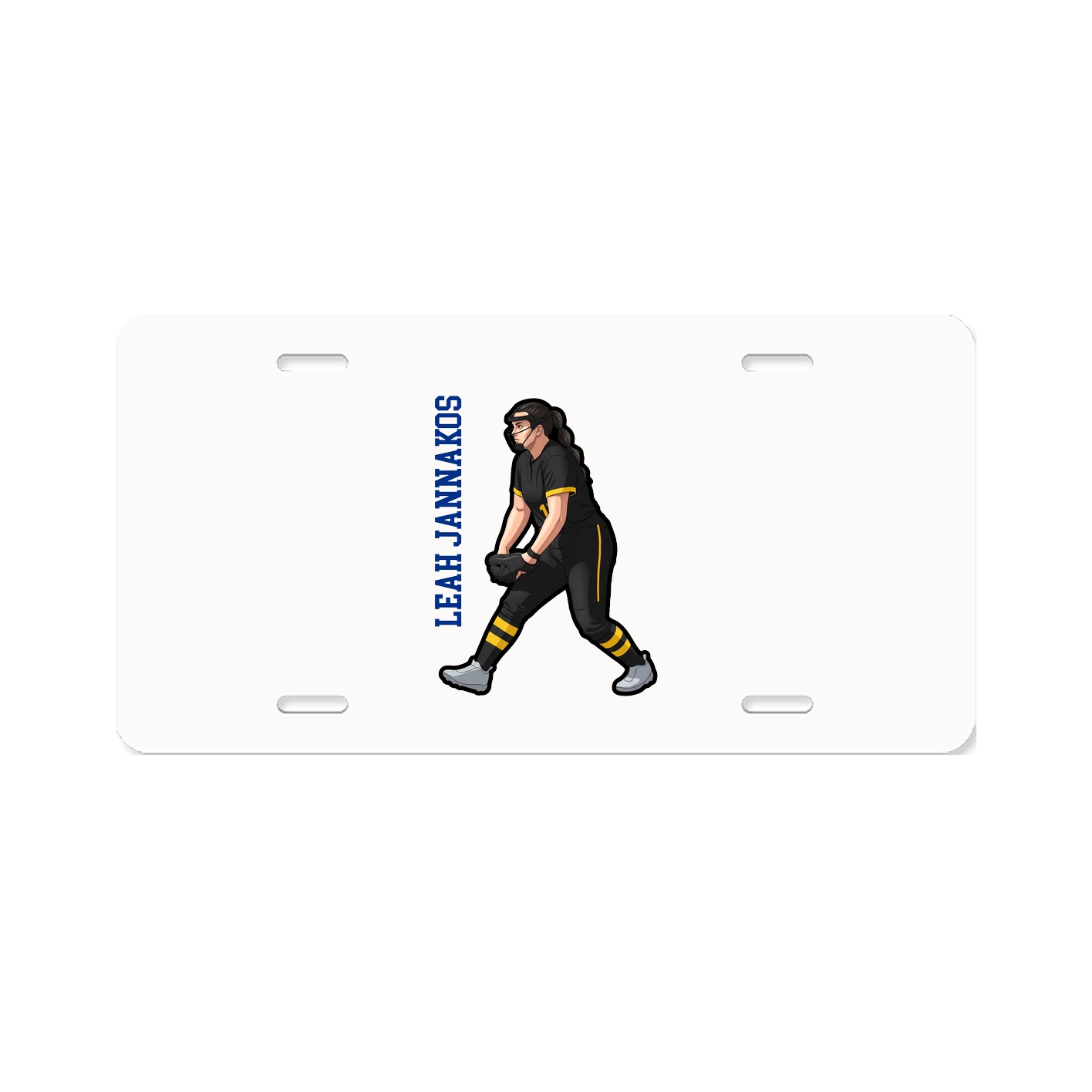 License Plate — Name Vertical in Classic