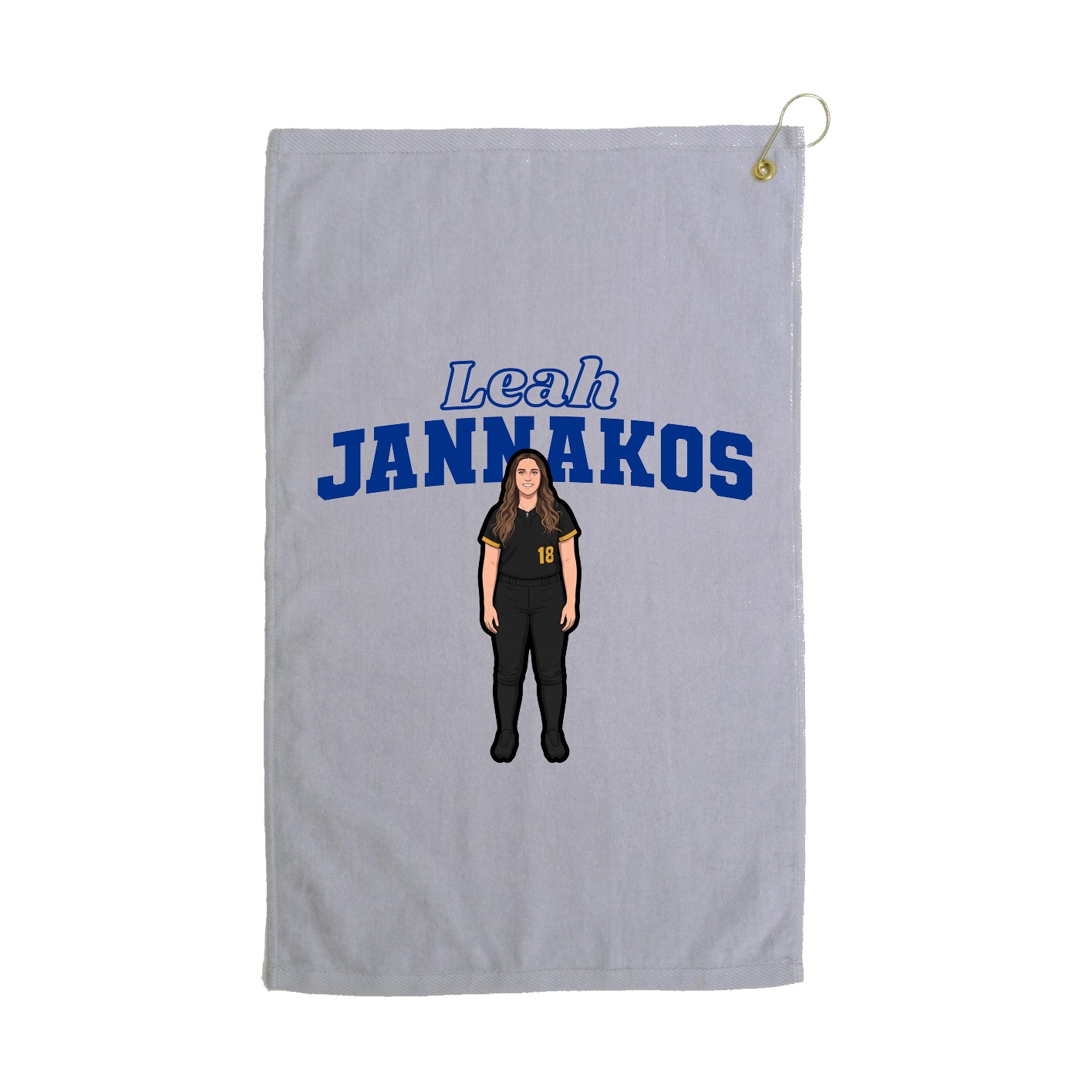 Golf Towel — Name Arch in Grey