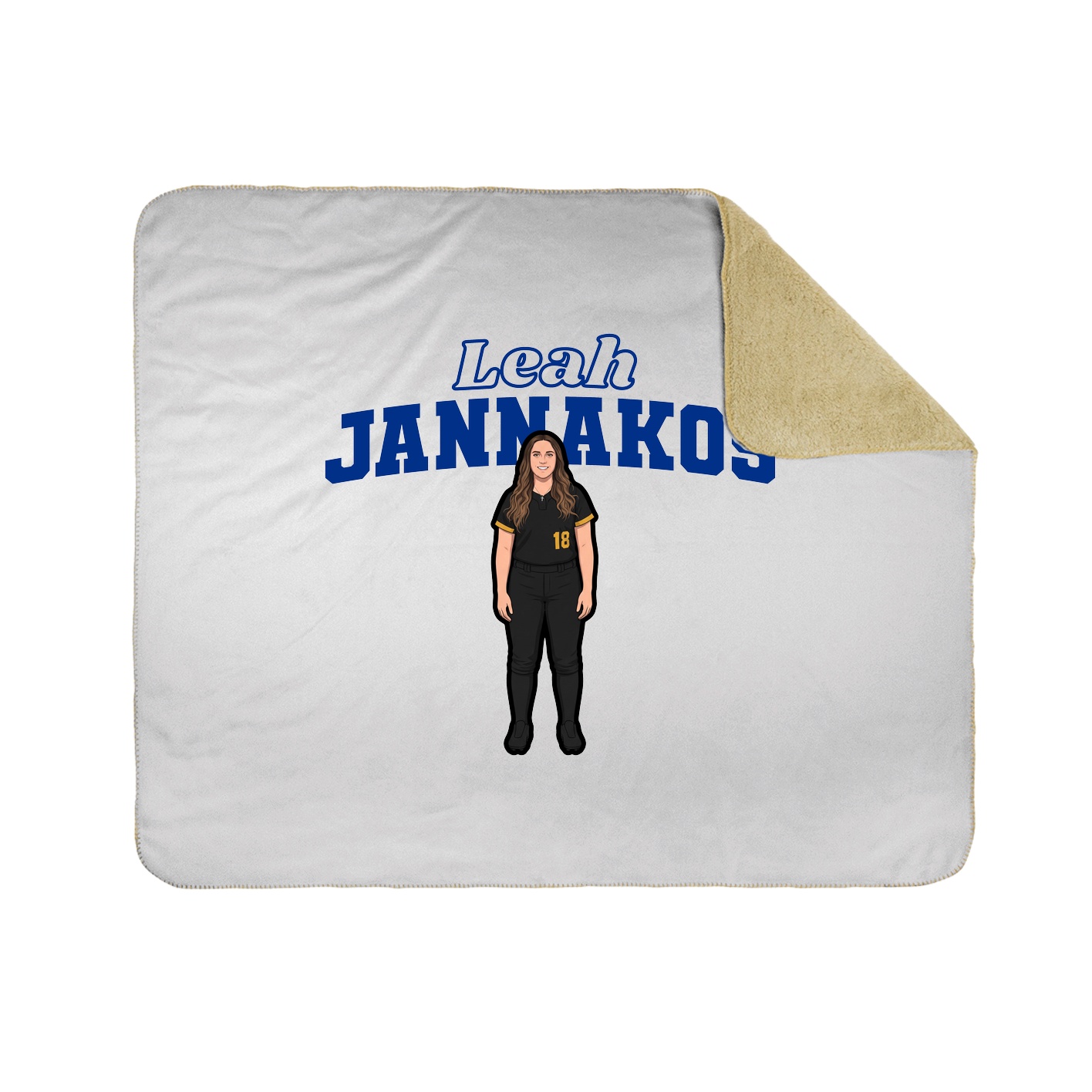 Throw Blanket — Name Arch in White