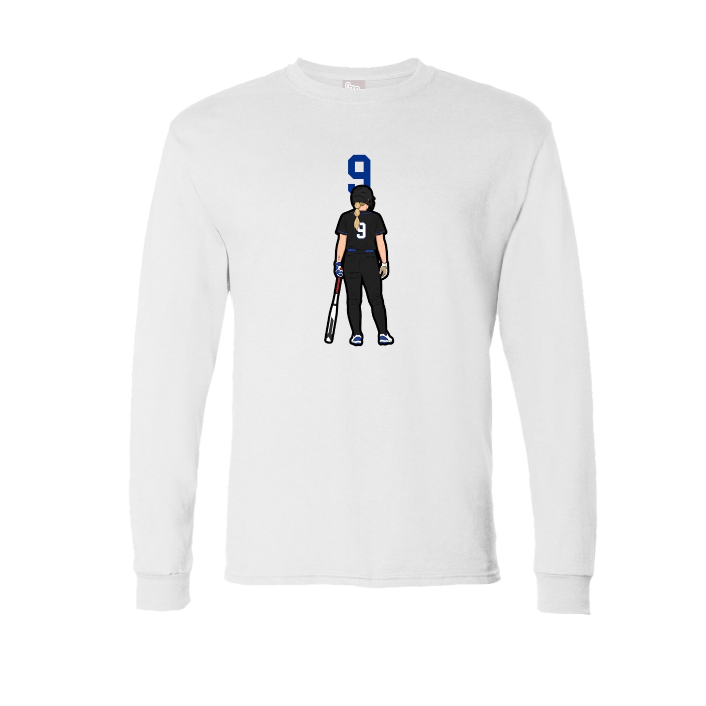 Long Sleeve Tee — Number Top in White