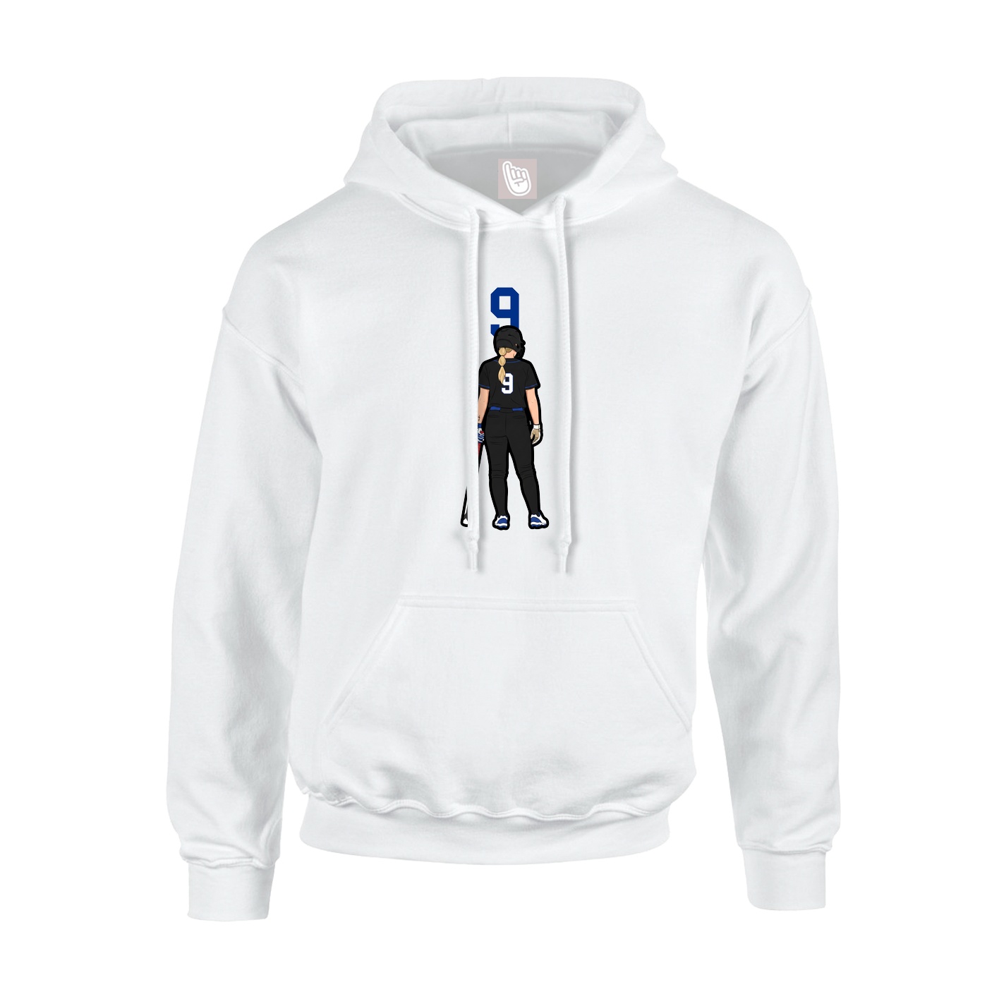 Youth Hoodie — Number Top in White